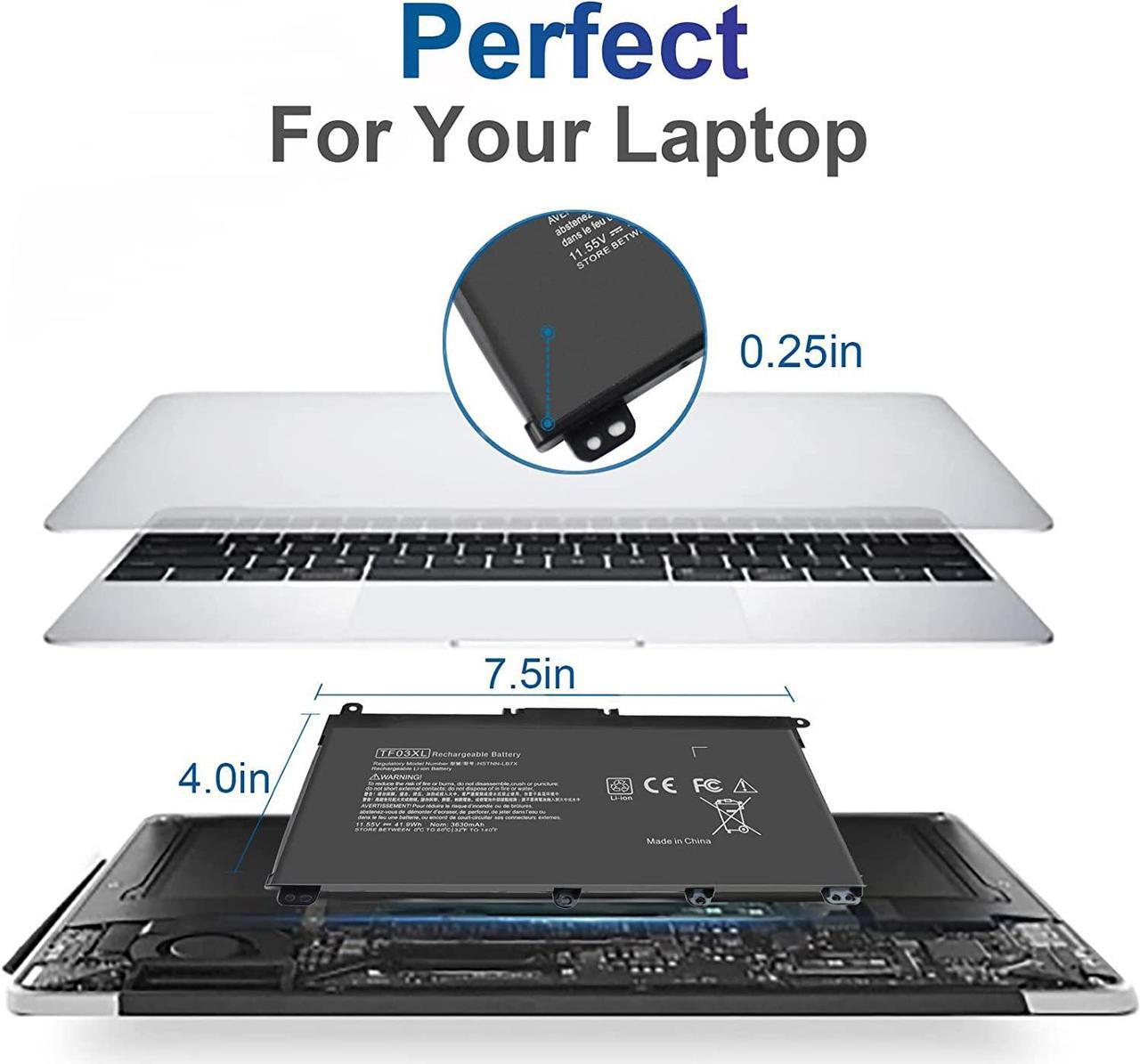 Alt view image 5 of 7 - TF03XL Battery for HP Pavilion X360 15-cc1xx 15-cc0xx 15-cc6xx 15-cc5xx 15-cc561st 15-cc610ms 14-cd1055cl 17-ar050wm 14-bf0xx 14-bk091st 15-cc023cl 15-cc057cl 14m-cd0xxx 14m-cd0003dx