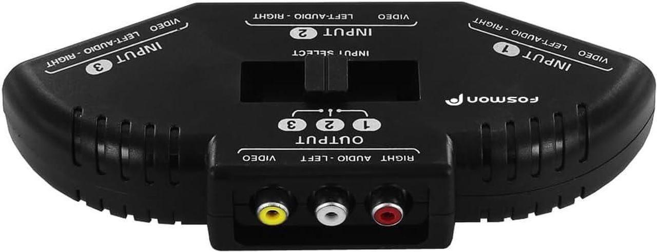 Alt view image 5 of 7 - A1602 RCA Splitter with 3-Way Audio, Video RCA Switch Box + RCA Cable for Connecting 3 RCA Output Devices to Your TV