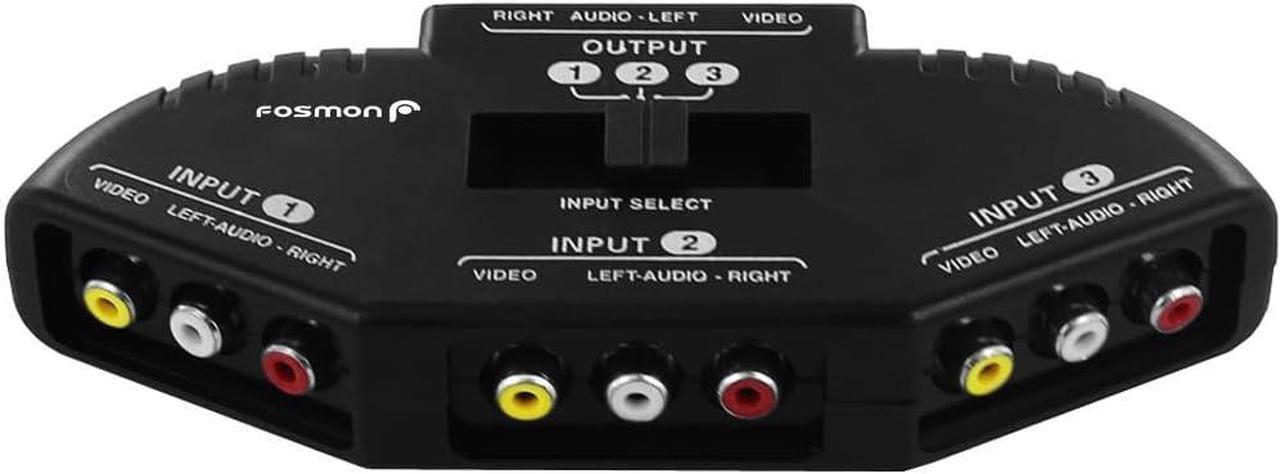 Alt view image 6 of 7 - A1602 RCA Splitter with 3-Way Audio, Video RCA Switch Box + RCA Cable for Connecting 3 RCA Output Devices to Your TV