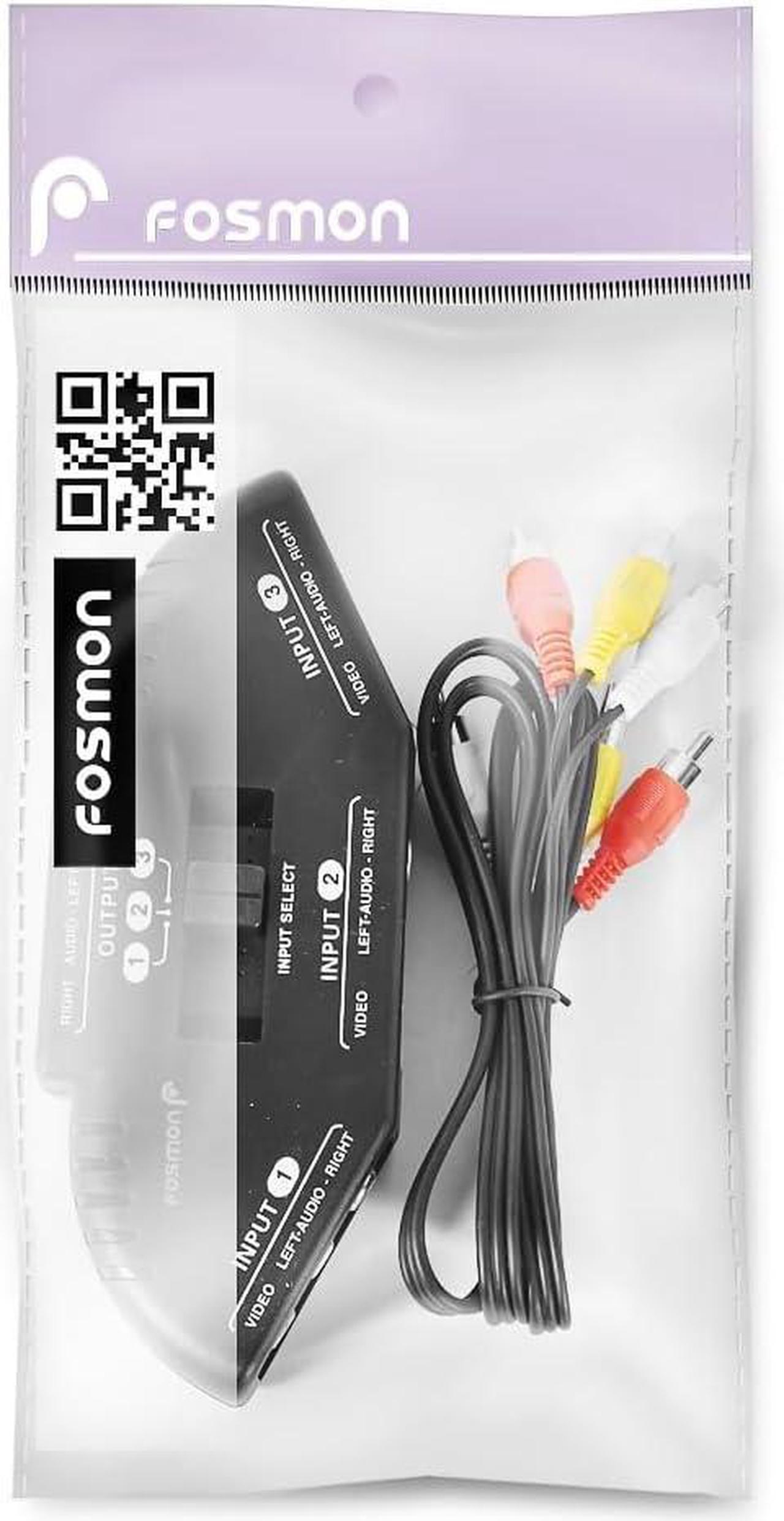 Alt view image 7 of 7 - A1602 RCA Splitter with 3-Way Audio, Video RCA Switch Box + RCA Cable for Connecting 3 RCA Output Devices to Your TV