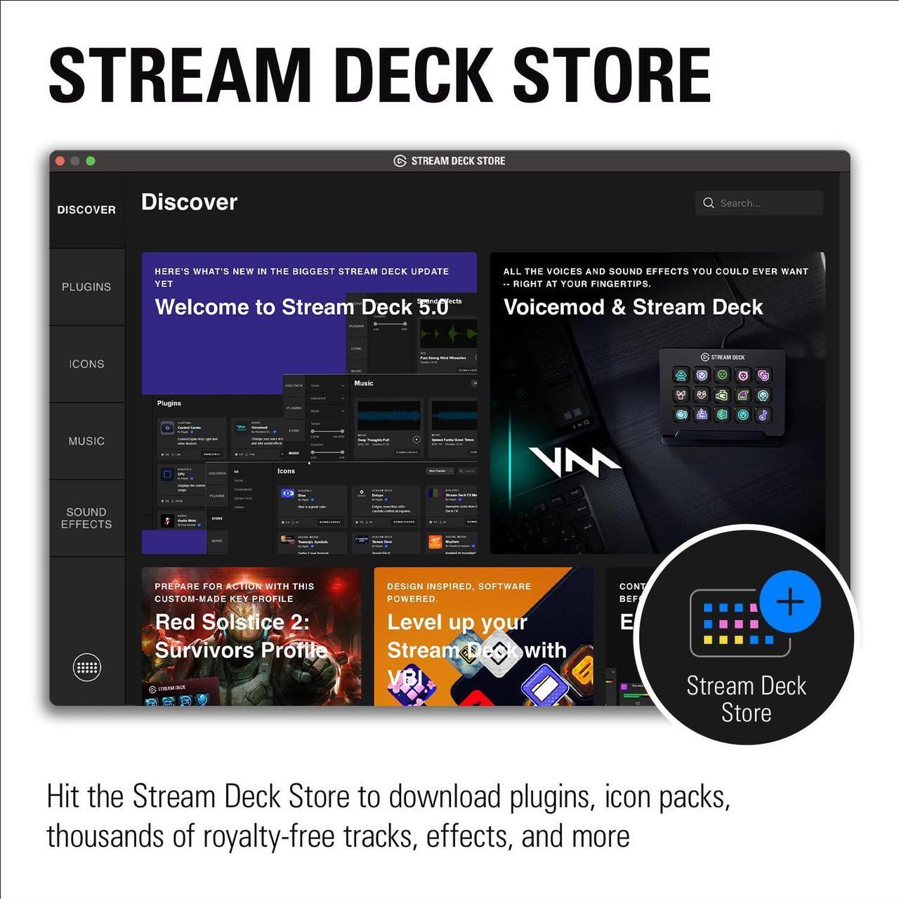 Alt view image 7 of 7 - Elgato Stream Deck MK.2 White  Studio Controller, 15 macro keys, trigger actions in apps and software like OBS, Twitch, YouTube and more, works with Mac and PC