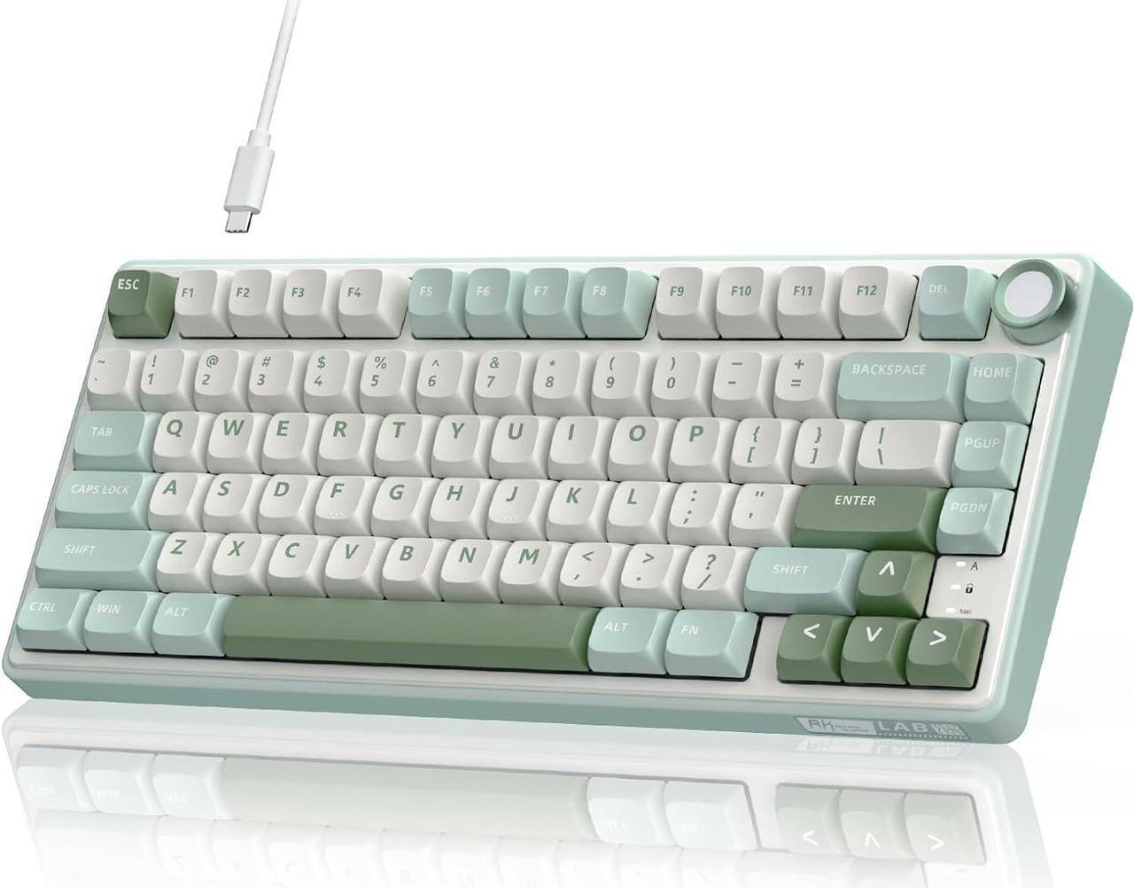 Main image of RK ROYAL KLUDGE R75 Mechanical Keyboard Wired with Volume Knob, 75% Custom Gaming Keyboard Gasket Mount RGB Backlit with Software, MDA Profile, PBT Keycaps, Hot Swappable Linear Switch Creamy Sound