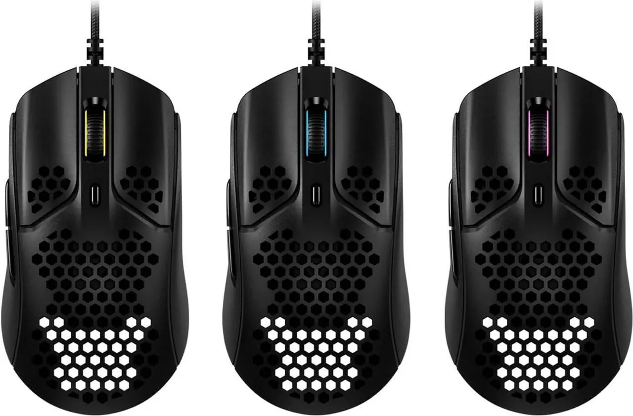 Alt view image 5 of 7 - HyperX Pulsefire Haste  Gaming Mouse, Ultra-Lightweight, 59g, Honeycomb Shell, Hex Design, RGB, HyperFlex USB Cable, Up to 16000 DPI, 6 Programmable Buttons,Black