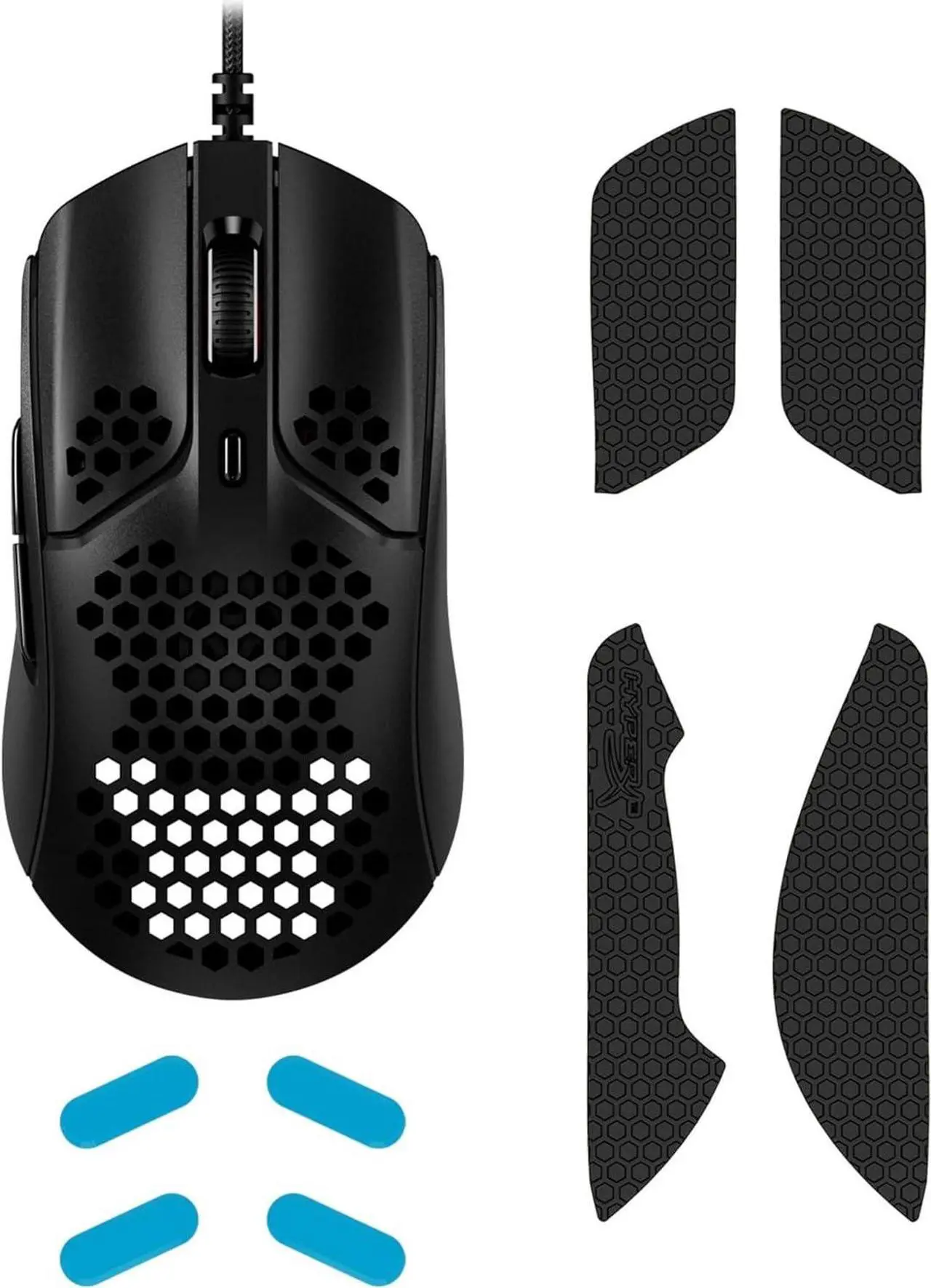 Alt view image 6 of 7 - HyperX Pulsefire Haste  Gaming Mouse, Ultra-Lightweight, 59g, Honeycomb Shell, Hex Design, RGB, HyperFlex USB Cable, Up to 16000 DPI, 6 Programmable Buttons,Black
