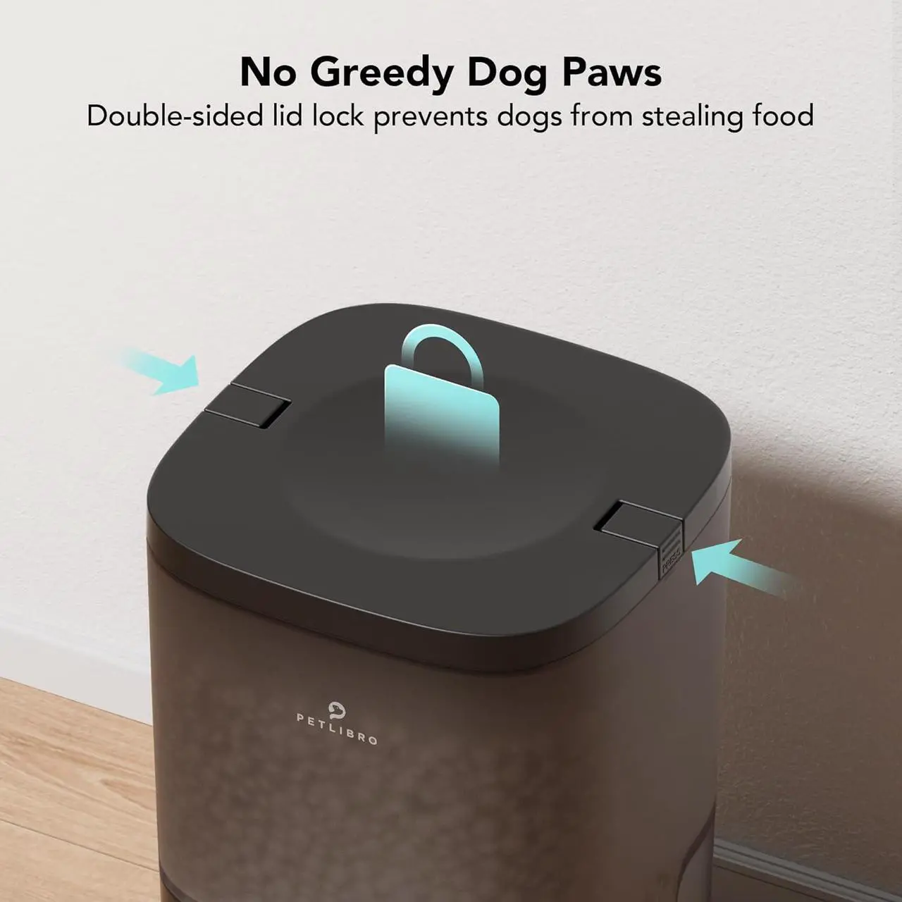 Alt view image 5 of 7 - Automatic Dog Feeder, 6L Dog Food Dispenser with Timer Interactive Voice Recorder, Auto Dog Feeder with Desiccant Bag 1-4 Meals Dry Food, Black Transparent