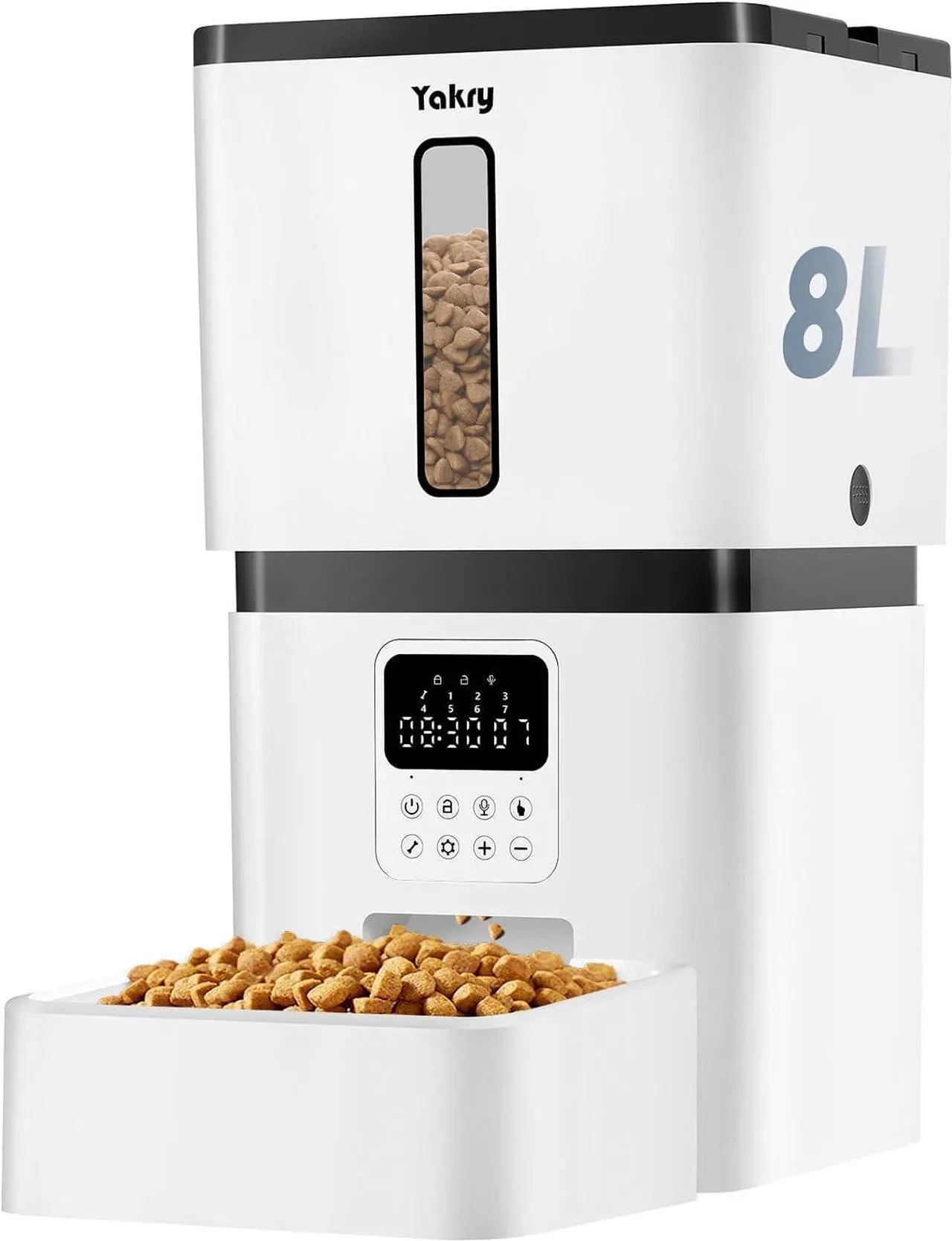 Main image of Automatic Dog Feeder Easy Setup - 8L/33 Cups Large Capacity Dog Food Dispenser Battery Operated with 180-Day Life - Timed Cat Feeder Record 20s Voice Desiccant Bag for Cats and Small Medium Dogs Yakry