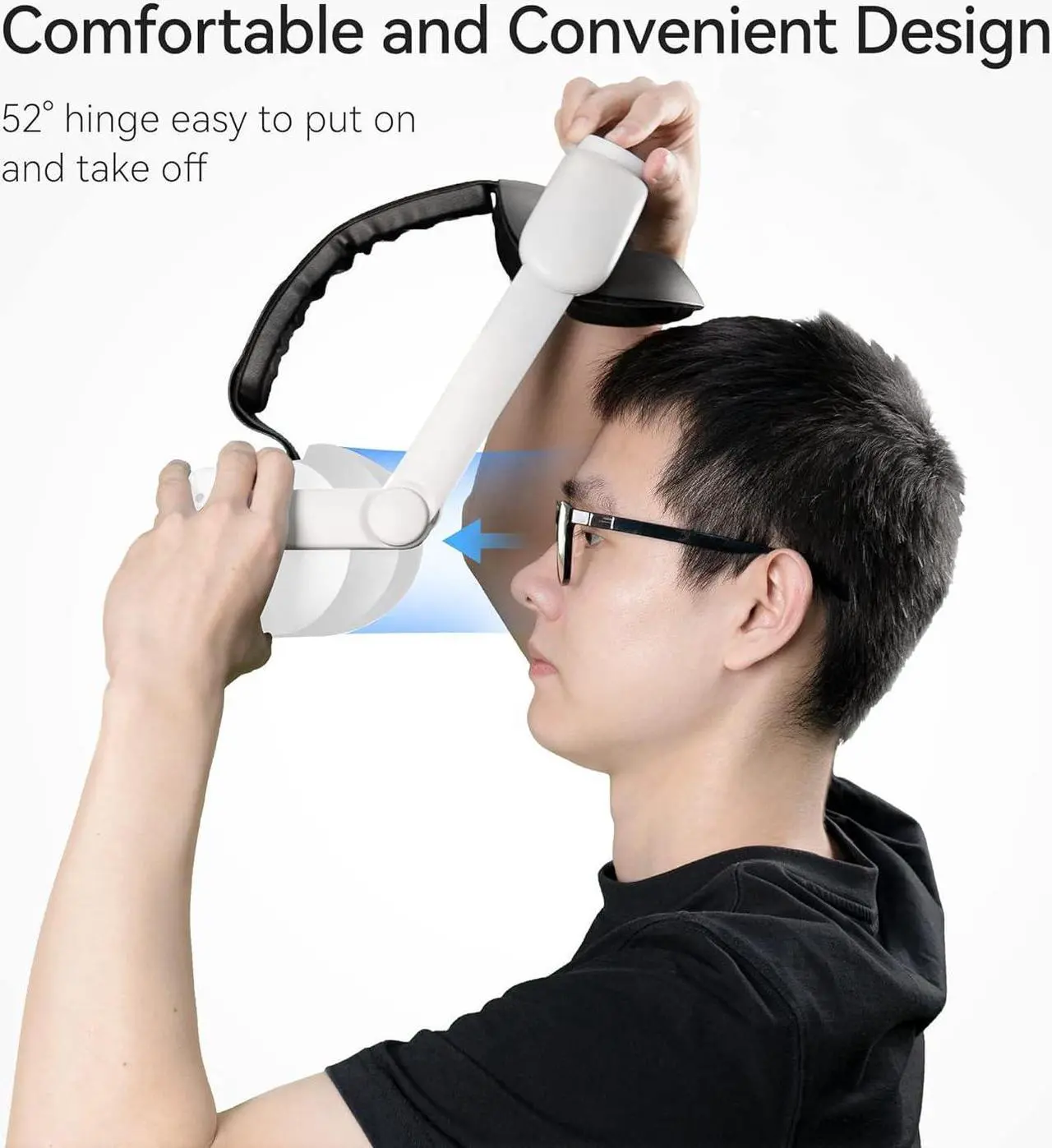Alt view image 3 of 7 - KIWI design Comfort Head Strap Accessories Compatible with Quest 2, Elite Strap Replacement for Enhanced Support, White/Black