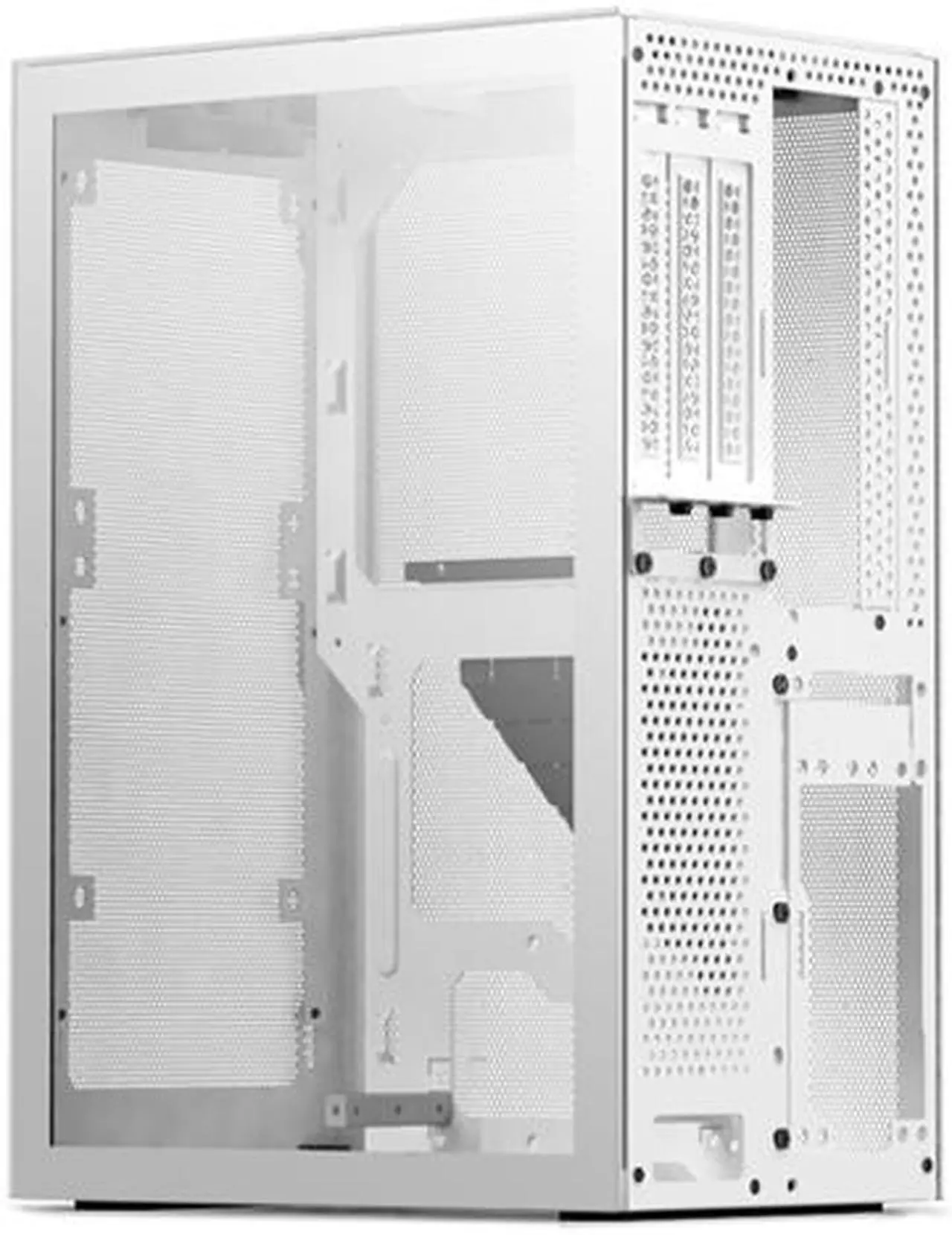 Alt view image 2 of 5 - SSUPD Meshlicious Mini-ITX Small Form Factor (SFF) Case - One Tempered Glass Side Panel & One Mesh Side Panel with PCIe 3.0 Riser Cable - White Color, Tool-Free and Easy Accessibility