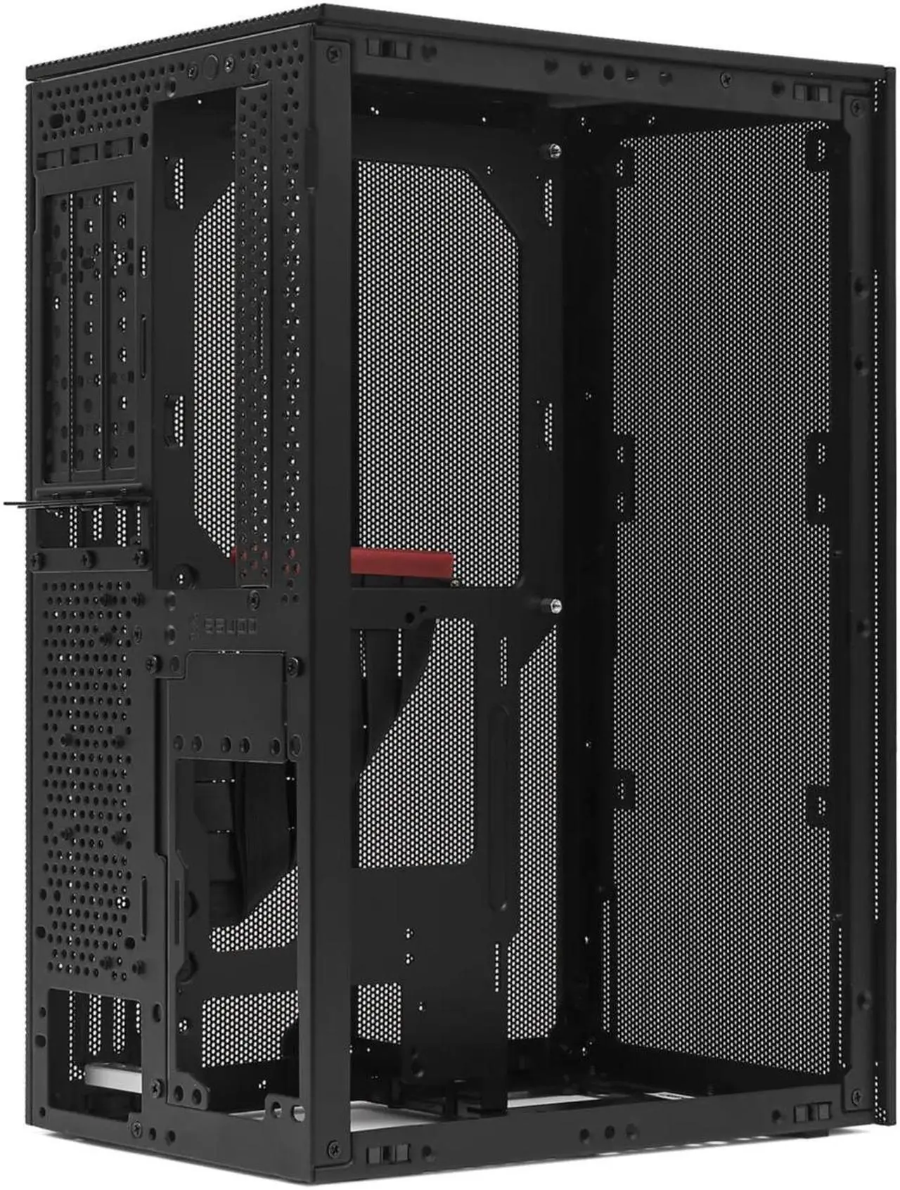Alt view image 4 of 5 - SSUPD Meshroom S V2 Mini-ITX Small Form Factor (SFF) Case - Full Mesh Side Panel without PCIe Riser Cable - Black Color, Tool-Free and Easy Accessibility