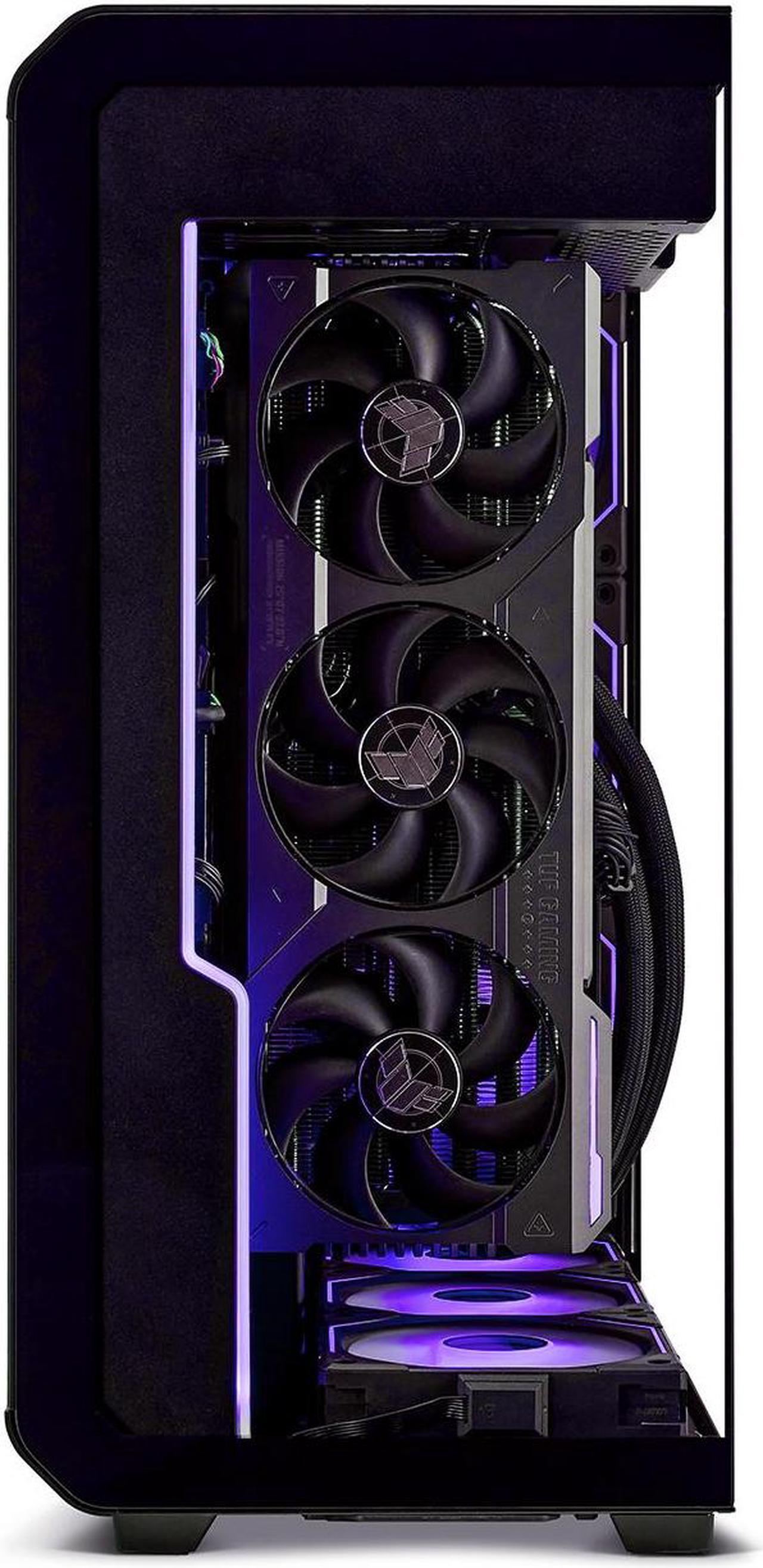 Alt view image 3 of 7 - SSUPD Xhuttle Black ATX Mid Tower Gaming Case, with a dual - chamber design, Panoramic Tempered Glass ,Vertical GPU Airflow, Includes 3 x 120mm ARGB Reverse Fan, RGB Strip