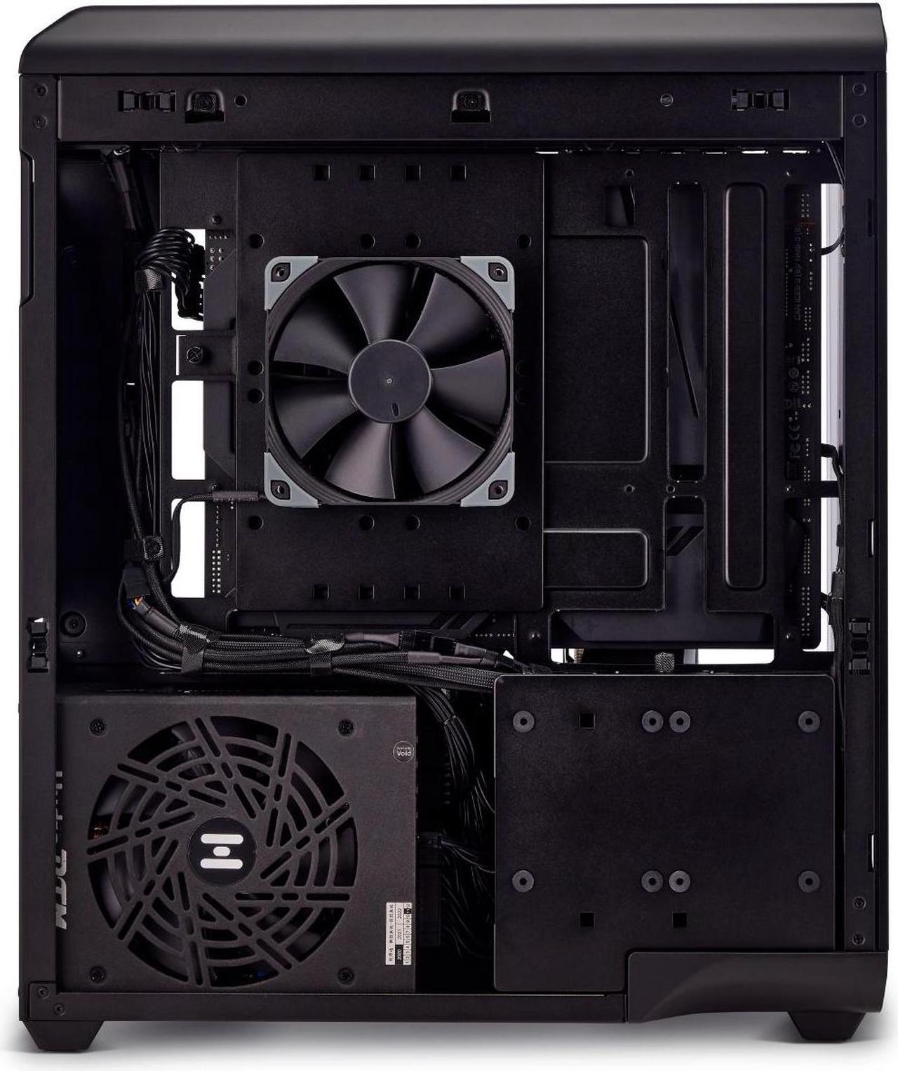 Alt view image 4 of 7 - SSUPD Xhuttle Black ATX Mid Tower Gaming Case, with a dual - chamber design, Panoramic Tempered Glass ,Vertical GPU Airflow, Includes 3 x 120mm ARGB Reverse Fan, RGB Strip