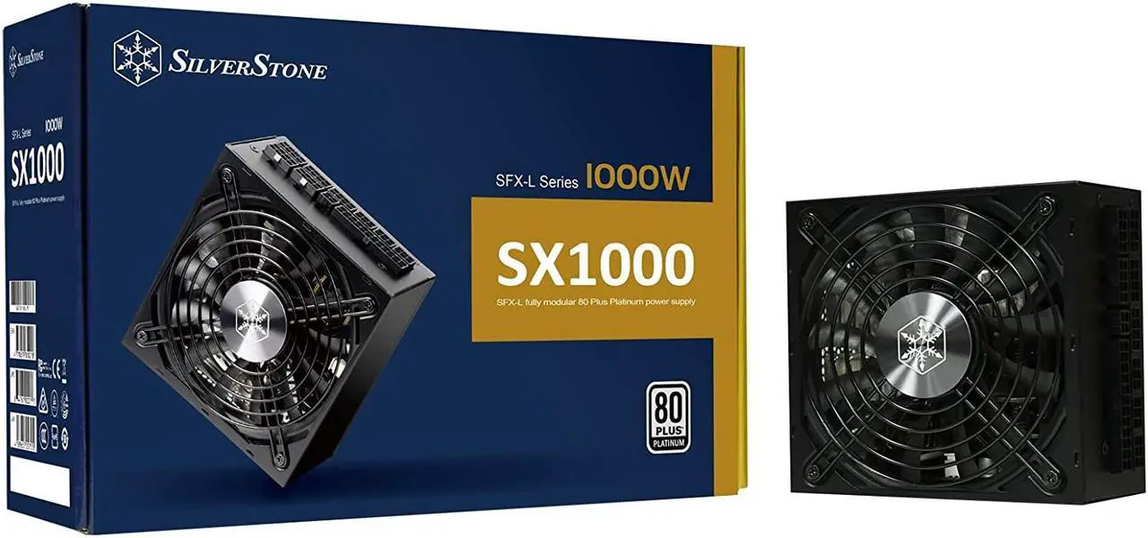 Main image of SilverStone Technology SX1000 Platinum, 80 Plus Platinum 1000W Fully Modular SFX-L Power Supply, SX1000-LPT  V1.1