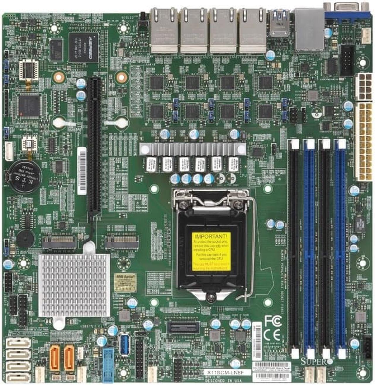 Alt view image 2 of 5 - SuperMicro X11SCM Intel C246 Chipset DDR4 Socket H4 LGA-1151 microATX Motherboard X11SCM-LN8F