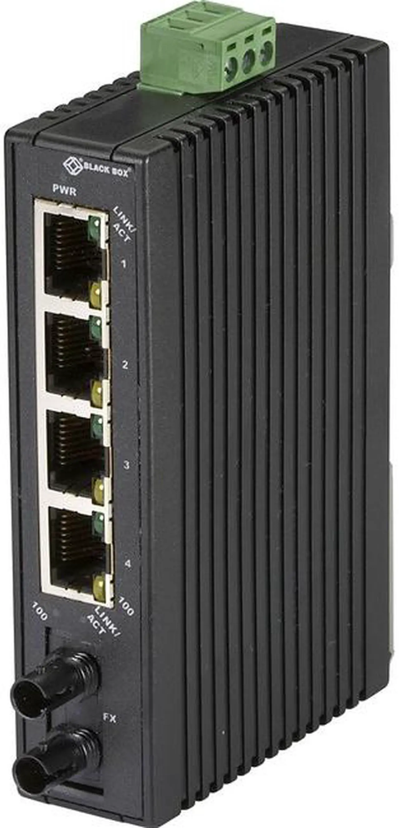 Alt view image 3 of 5 - Hardened Mini Industrial Switch, 5-Port (4-to-1); (4) 10-/100-Mbps Copper + (1)