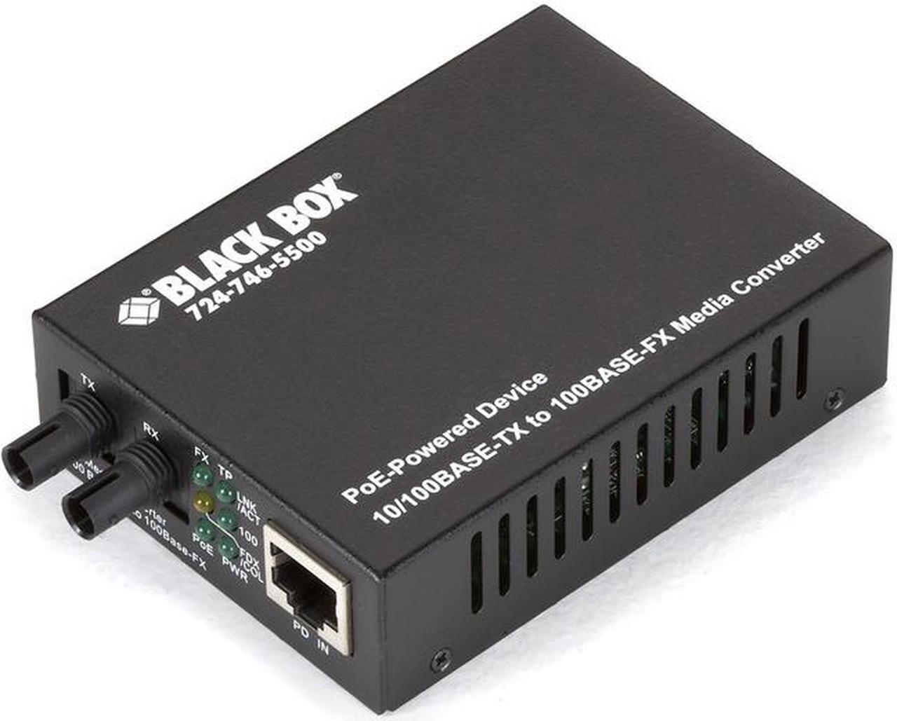 Alt view image 8 of 11 - Black Box PoE PD Media Converter 10Base-T/100Base-TX to 100Base-FX Multimode ST