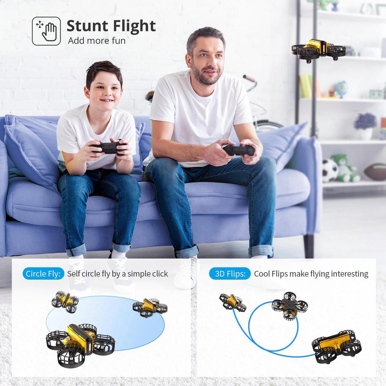 Alt view image 6 of 7 - Holy Stone HS450 Mini Drone, Hand Operated + Remote Control Nano Quadcopter for Kids, with 3 Batteries