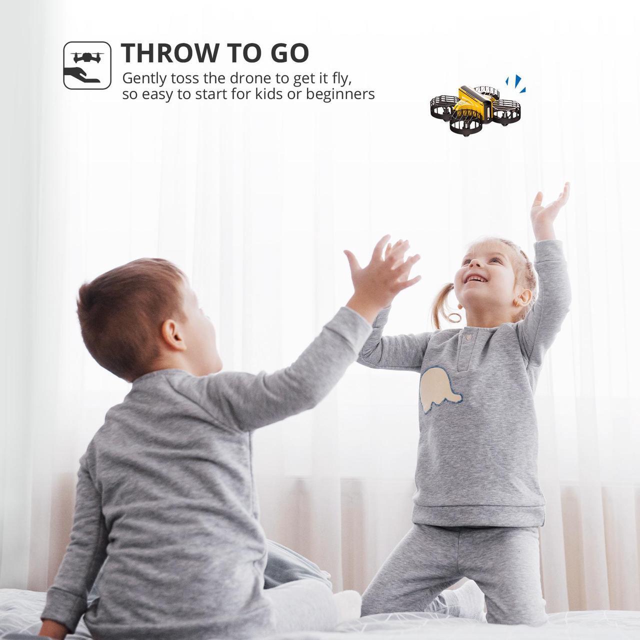 Alt view image 4 of 7 - Holy Stone HS450 Mini Drone, Hand Operated + Remote Control Nano Quadcopter for Kids, with 3 Batteries