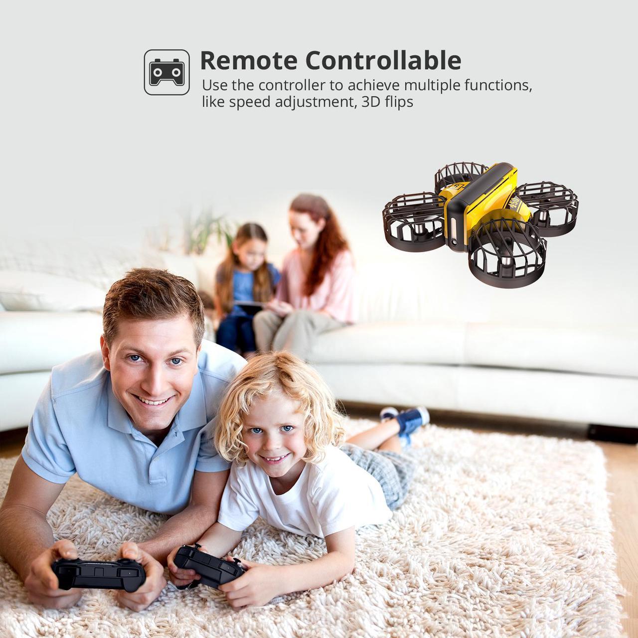 Alt view image 5 of 7 - Holy Stone HS450 Mini Drone, Hand Operated + Remote Control Nano Quadcopter for Kids, with 3 Batteries