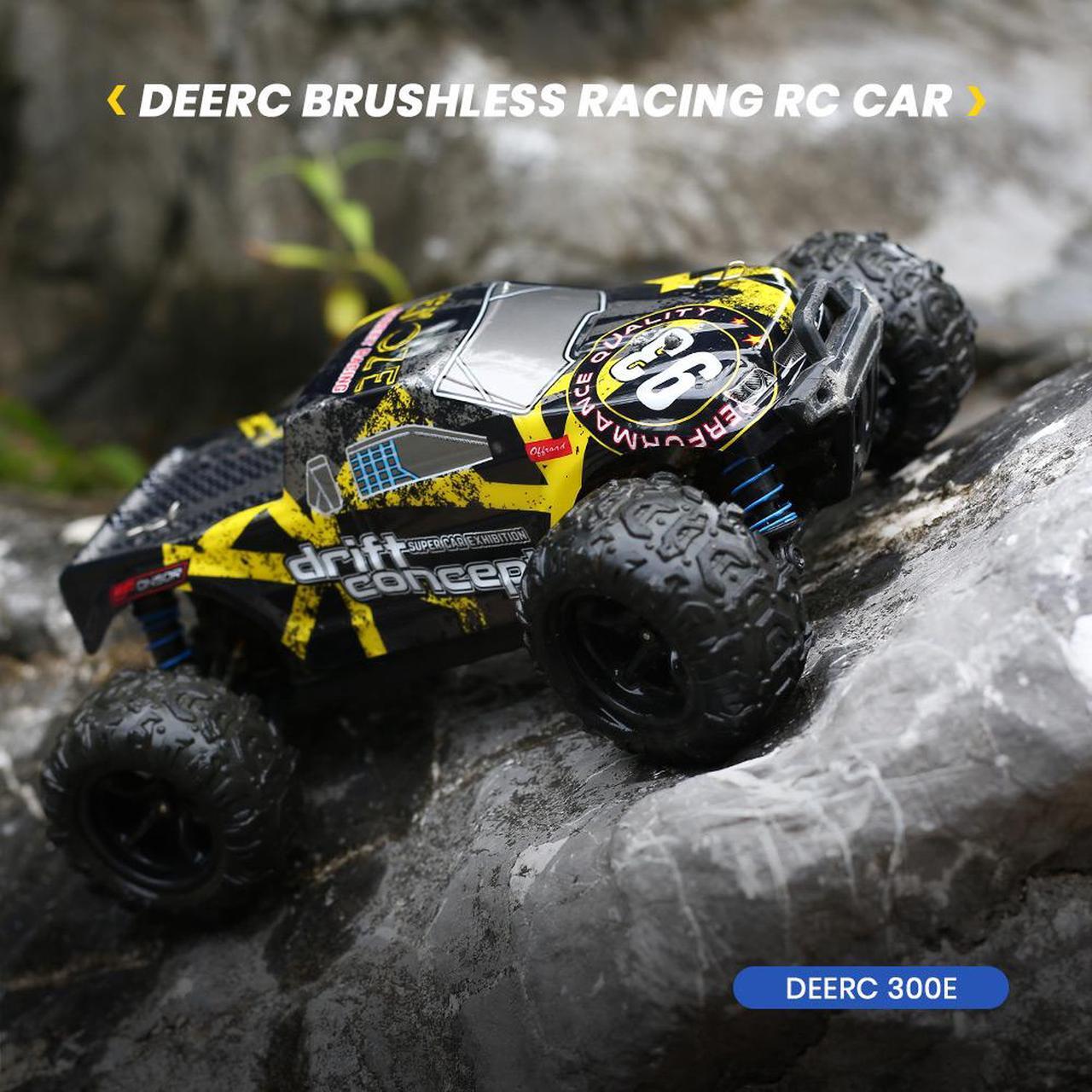 Alt view image 3 of 7 - DEERC Brushless RC Cars 300E 60KM/H High Speed Remote Control Car 4WD 1:18 Scale Monster Truck for Kids Adults, All Terrain Off Road Truck with Extra Shell 2 Battery,40+ Min Play Car Gifts for Boys