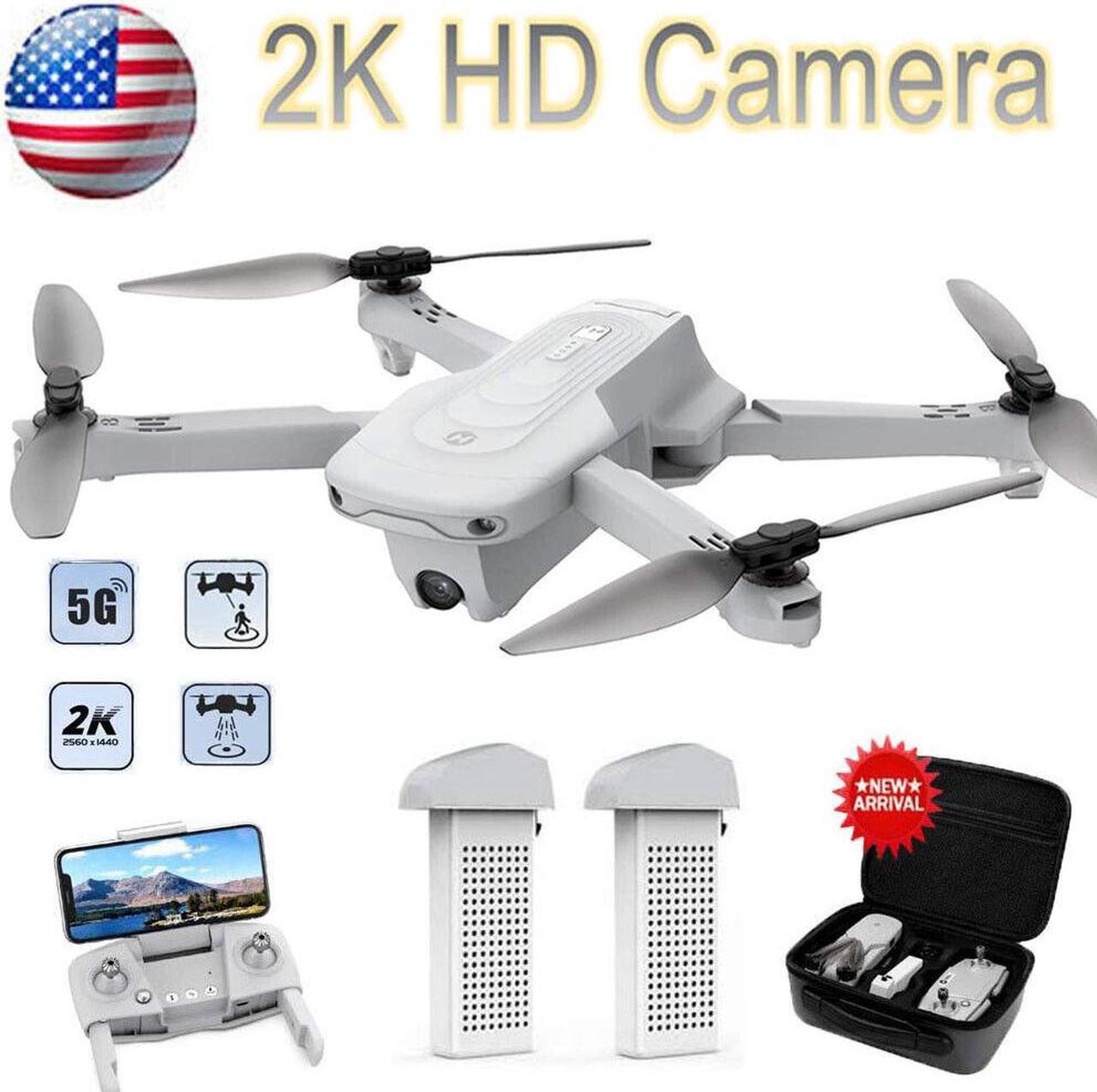 Main image of Holy Stone HS175 Drone with Camera for Adults 2K UHD, GPS Auto Return, 5GHz FPV RC Quadcopter Follow Me, Waypoints, Circle Fly, Optical Flow, Headless Mode, 2 Batteries for 40 Min and Carrying Case