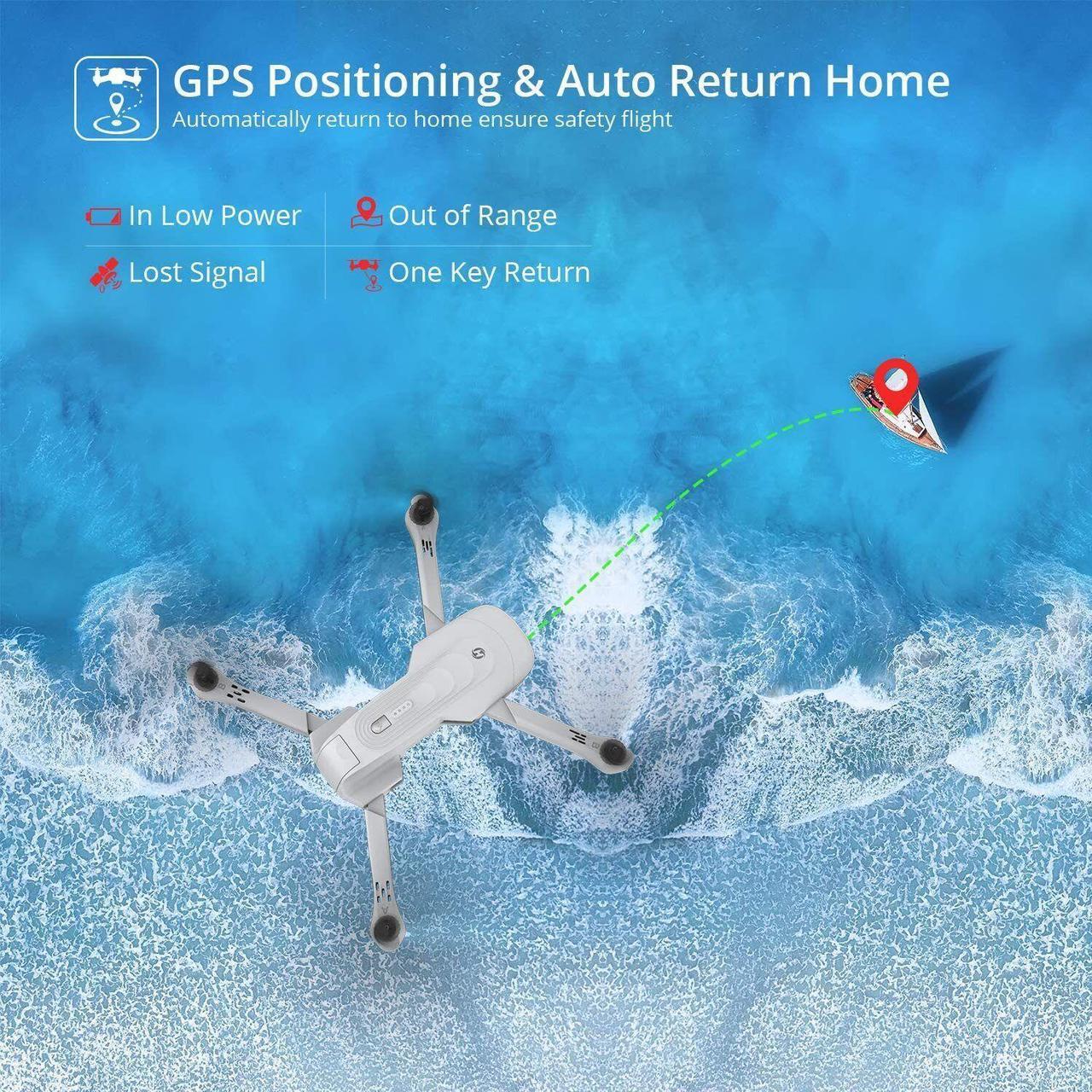 Alt view image 6 of 7 - Holy Stone HS175 Drone with Camera for Adults 2K UHD, GPS Auto Return, 5GHz FPV RC Quadcopter Follow Me, Waypoints, Circle Fly, Optical Flow, Headless Mode, 2 Batteries for 40 Min and Carrying Case