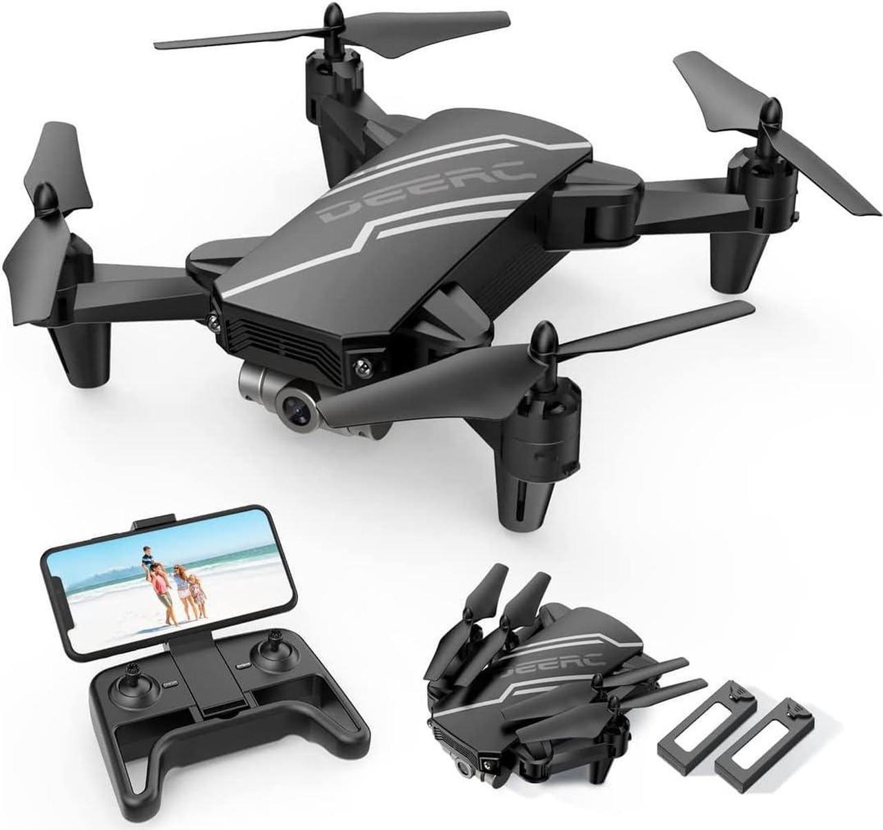 Main image of DEERC D20 Mini Drone for Kids with 720P HD FPV Camera, Altitude Hold, Headless Mode, One Key Start, Speed Adjustment, 3D Flips, 2 Batteries + Storage Case, Black