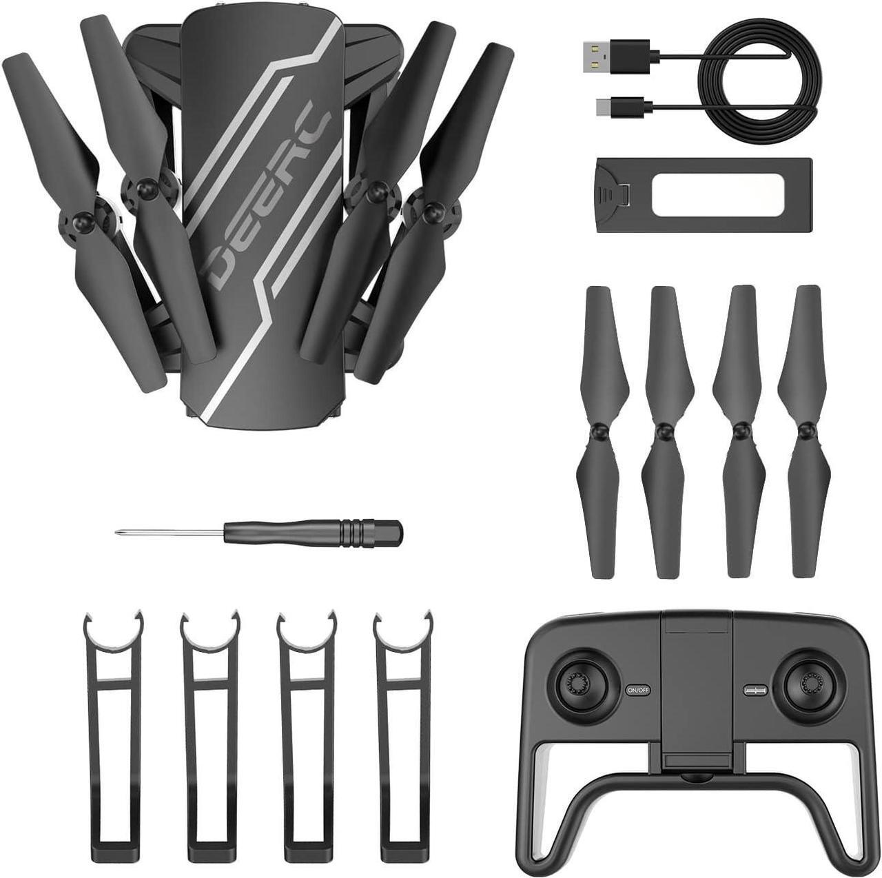 Alt view image 7 of 7 - DEERC D20 Mini Drone for Kids with 720P HD FPV Camera, Altitude Hold, Headless Mode, One Key Start, Speed Adjustment, 3D Flips, 2 Batteries + Storage Case, Black