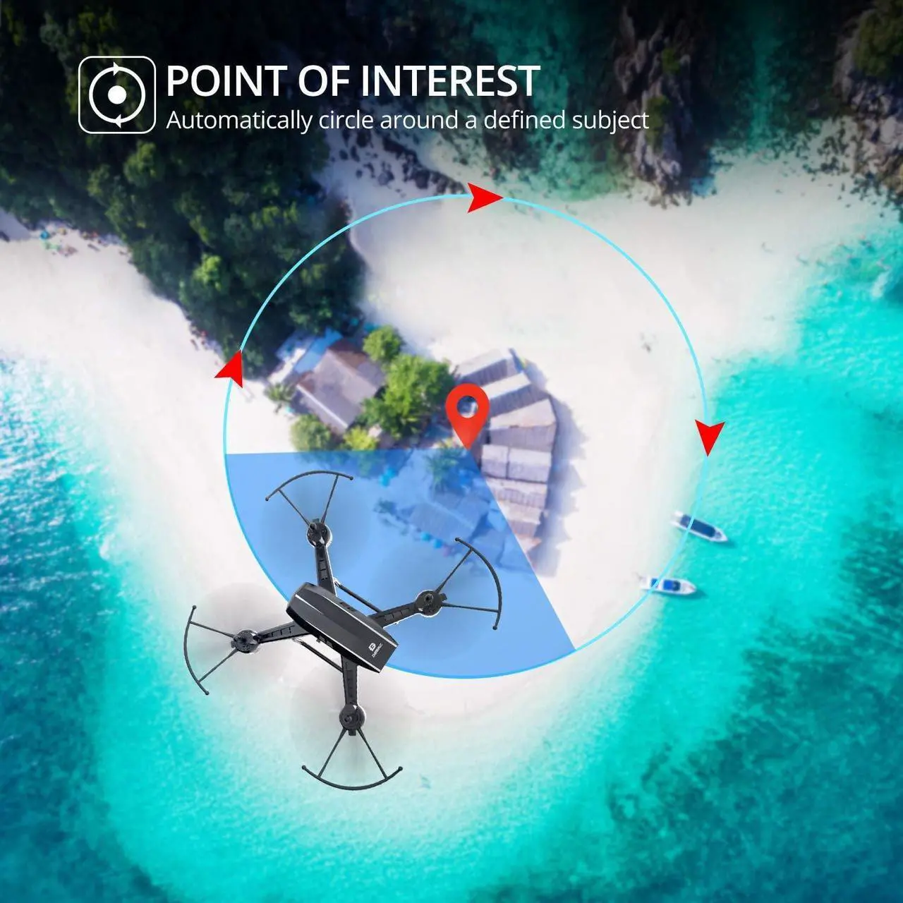 Alt view image 3 of 6 - DEERC D50 Drone with Camera for Adults 2K Ultra HD FPV Live Video Wide Angle, Altitude Hold, Headless Mode, Gesture Selfie, Waypoints Functions RC Quadcopter with 2 Batteries and Backpack,1Piece, Blac