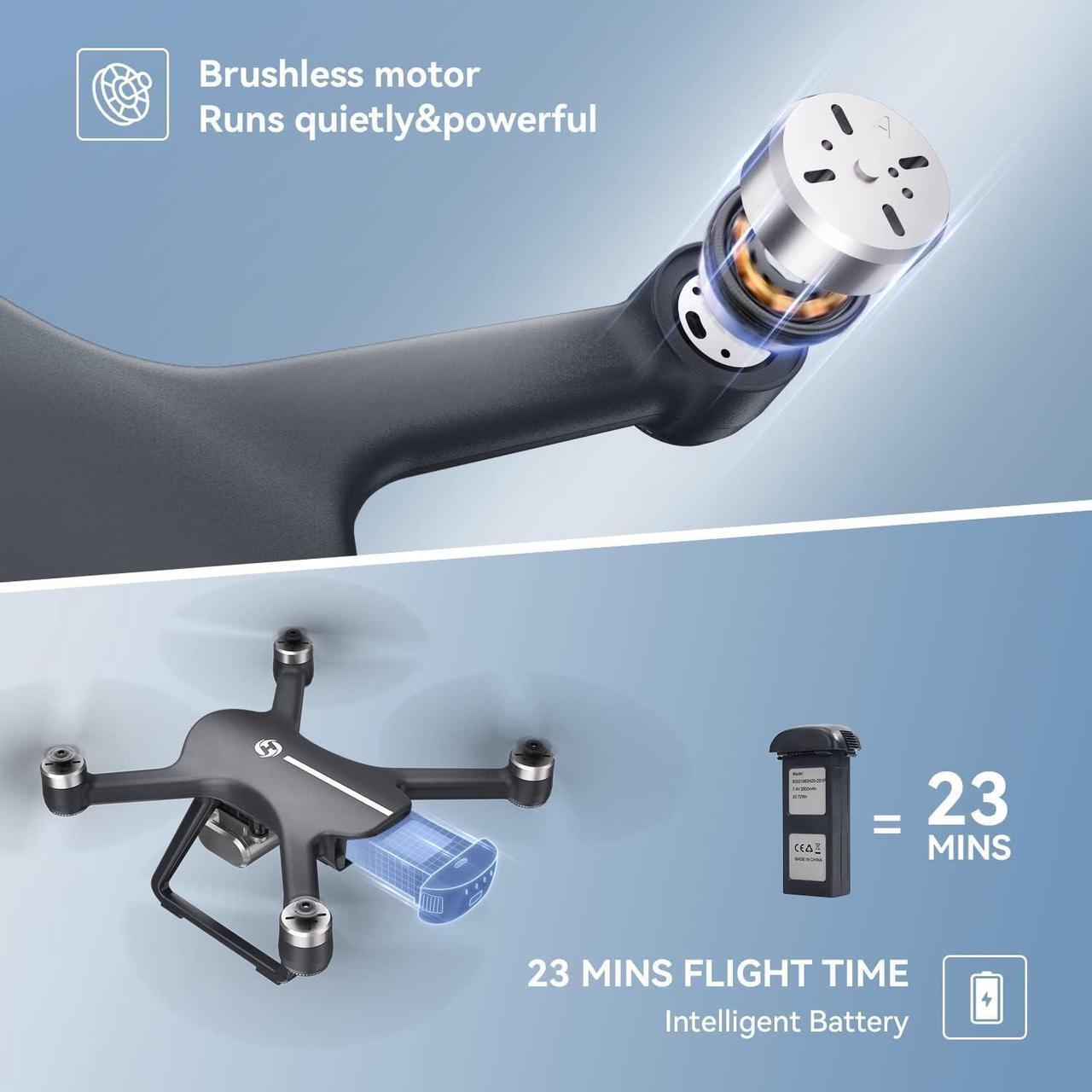 Alt view image 7 of 7 - Holy Stone HS700E 4K UHD Drone with EIS Anti Shake 130°FOV Camera for Adults, GPS Quadcopter with 5GHz FPV Transmission, Brushless Motor, Easy Auto Return Home, Follow Me and Outdoor Carrying Case