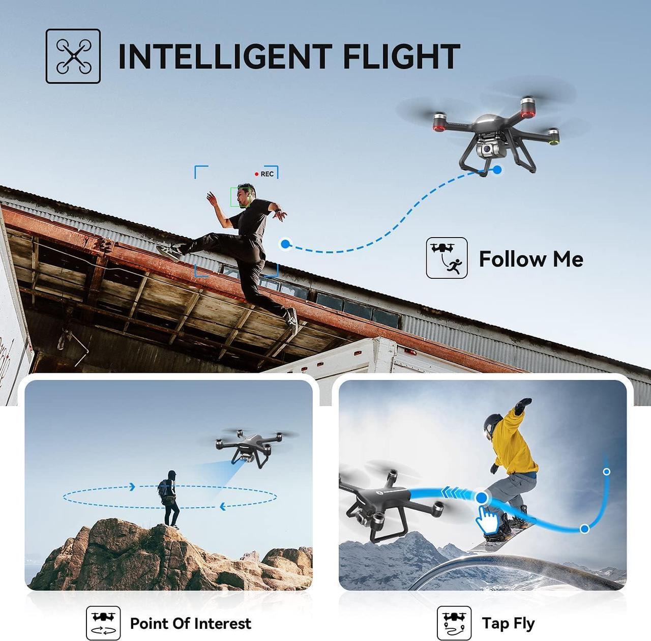Alt view image 5 of 7 - Holy Stone HS700E 4K UHD Drone with EIS Anti Shake 130°FOV Camera for Adults, GPS Quadcopter with 5GHz FPV Transmission, Brushless Motor, Easy Auto Return Home, Follow Me and Outdoor Carrying Case