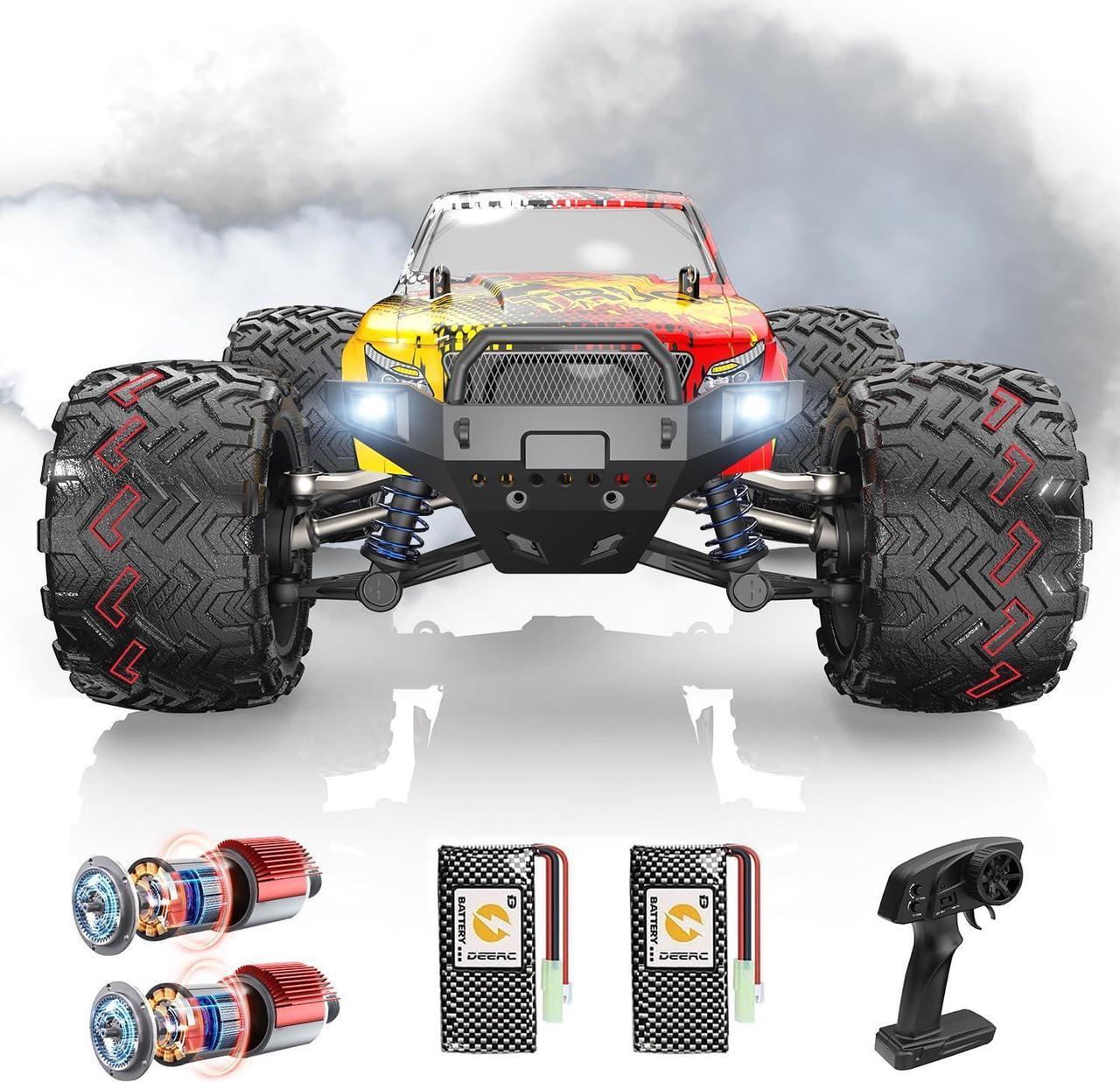 Main image of DEERC RC Cars High Speed Remote Control Car for Adults Kids 30+MPH, 1:16 Scales 4WD Off Road RC Monster Truck,Fast 2.4GHz All Terrains Toy Trucks Gifts for Boys,2 Batteries for 40Min Play