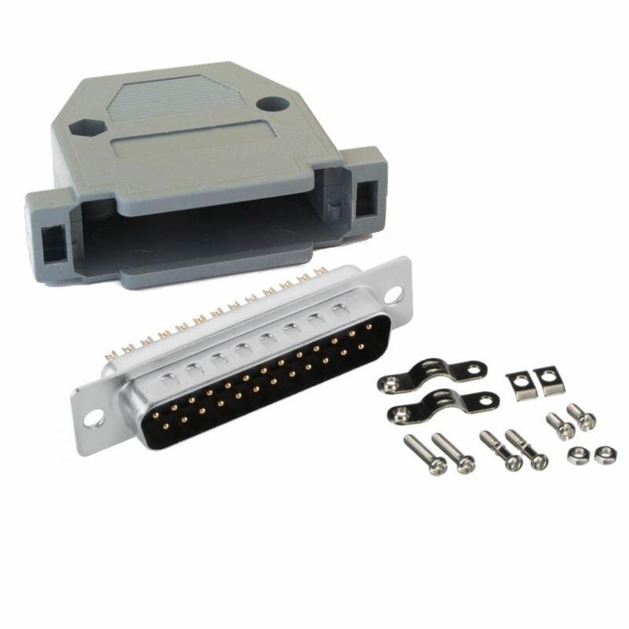 thumbnail image 2 of 5-Pack DB25 Male Solder Cup D-SUB Connectors – 25 Pin Plug Assembly 2 of 6