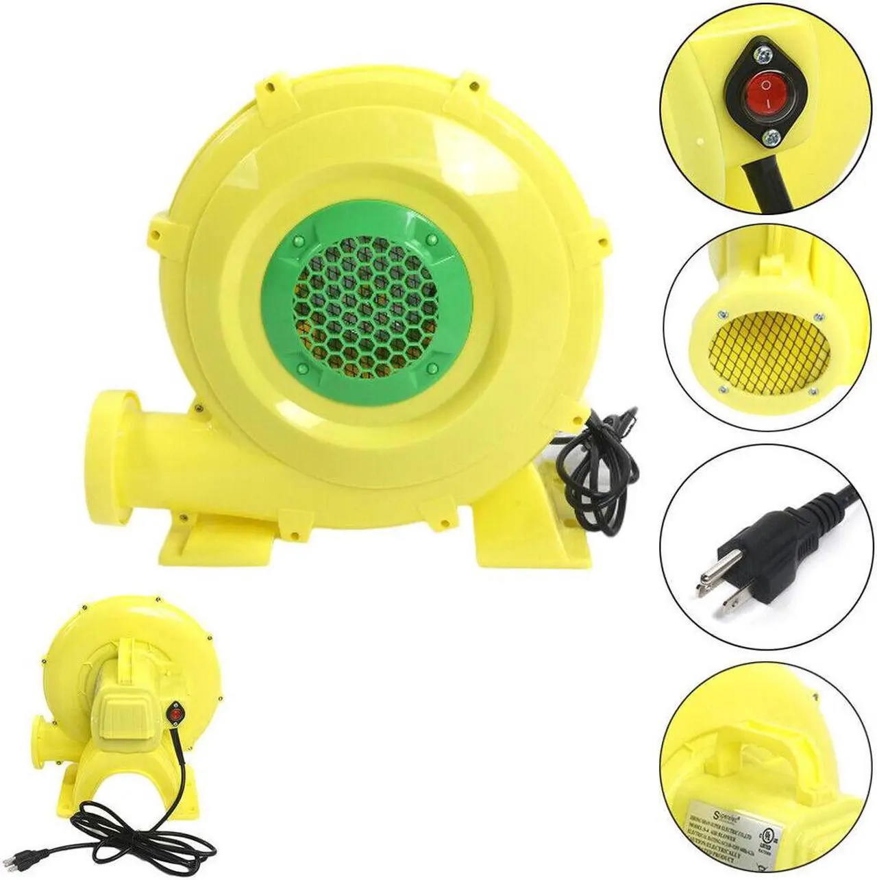Alt view image 2 of 6 - Air Blower Pump Fan 350Watt with Handle For Iatable Bounce House Slide Castle