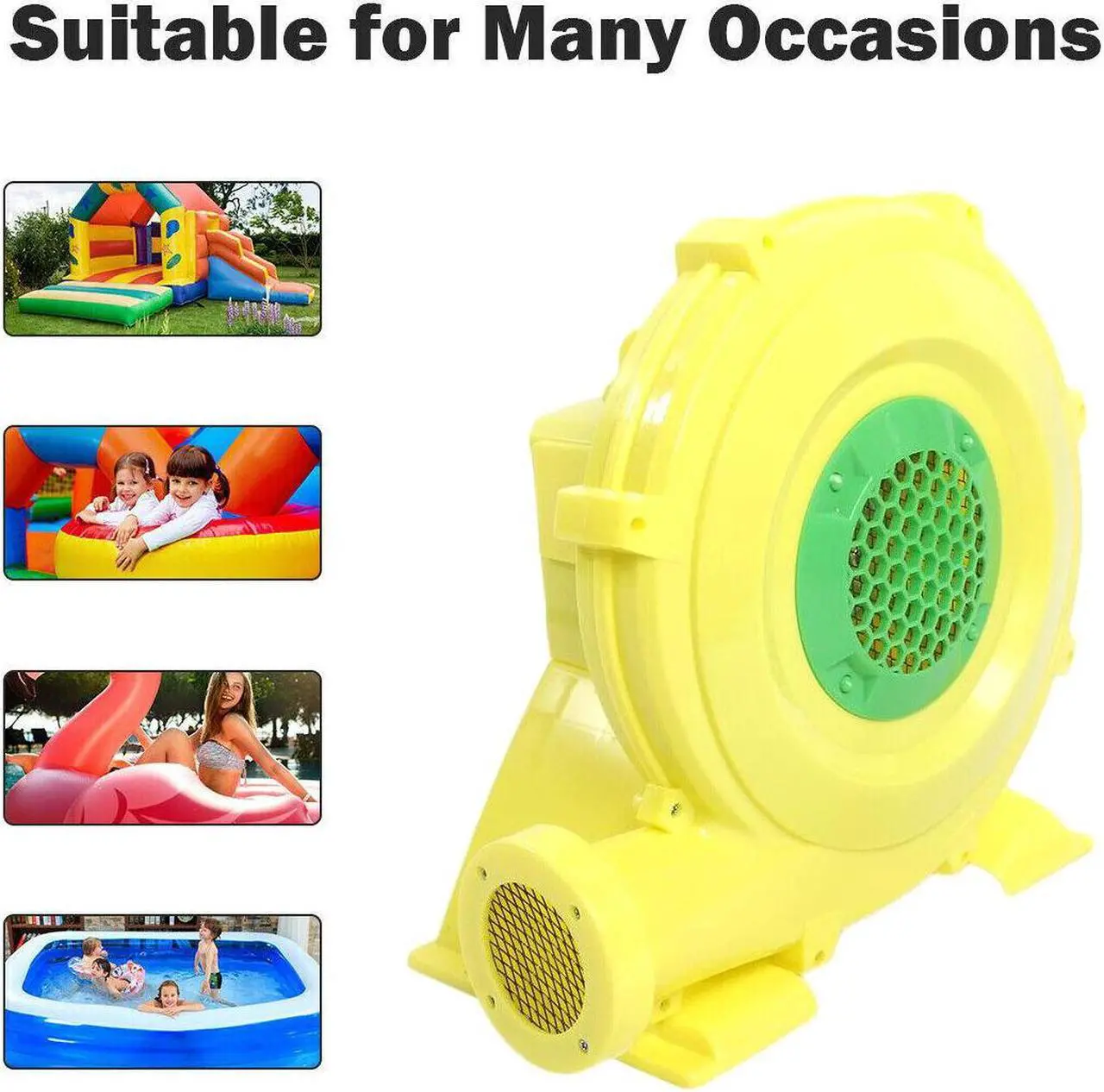 Alt view image 3 of 6 - Air Blower Pump Fan 350Watt with Handle For Iatable Bounce House Slide Castle