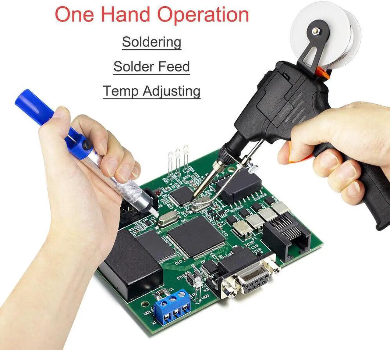 Alt view image 2 of 6 - Auto Electric Soldering Iron  Kit 110V 60W Welding Tool With Solder Wire Tin