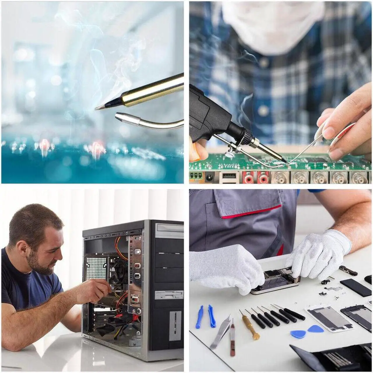 Alt view image 4 of 6 - Auto Electric Soldering Iron  Kit 110V 60W Welding Tool With Solder Wire Tin