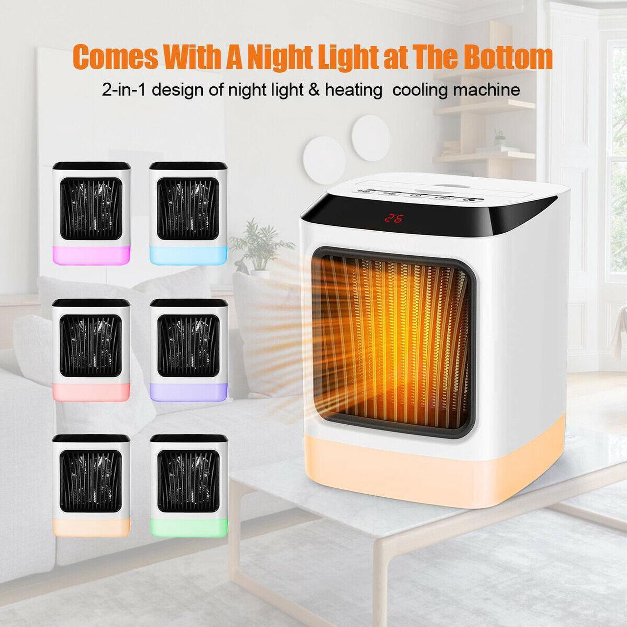 Alt view image 4 of 7 - 800W Electric Space Fast Heater Fan Portable Home Office Timer Thermostat+Remote