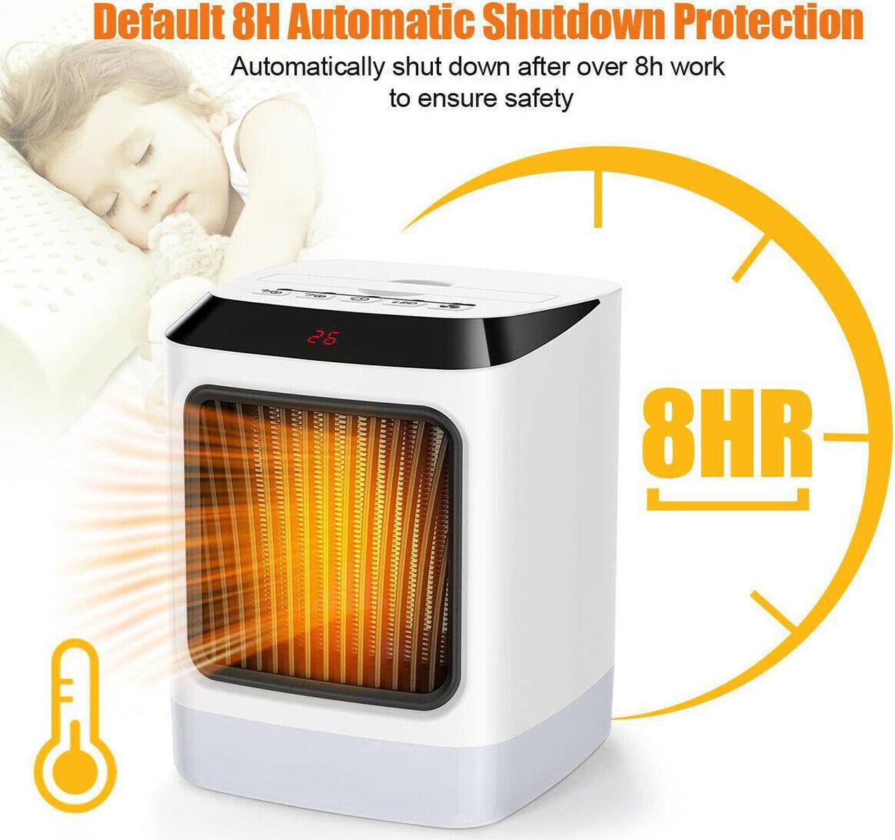 Alt view image 3 of 7 - 800W Electric Space Fast Heater Fan Portable Home Office Timer Thermostat+Remote