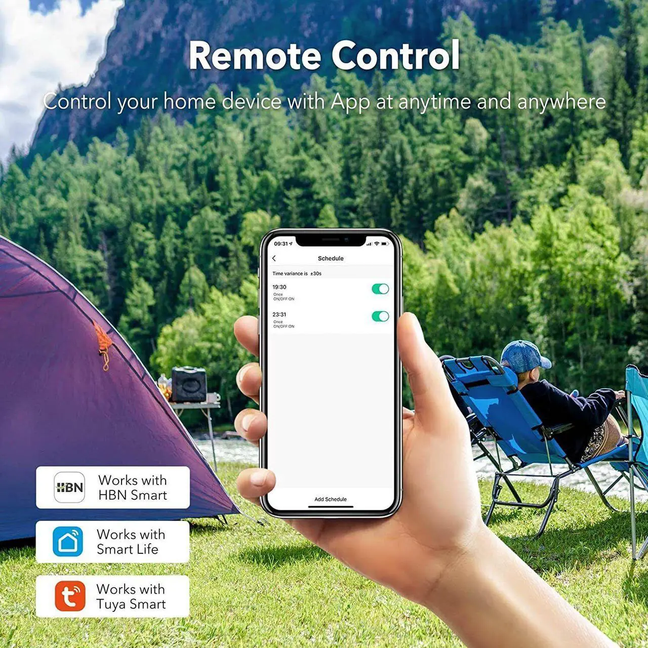 Alt view image 6 of 6 - Heavy Duty Outdoor Smart WiFi Plug Timer Wireless Remote Control by App