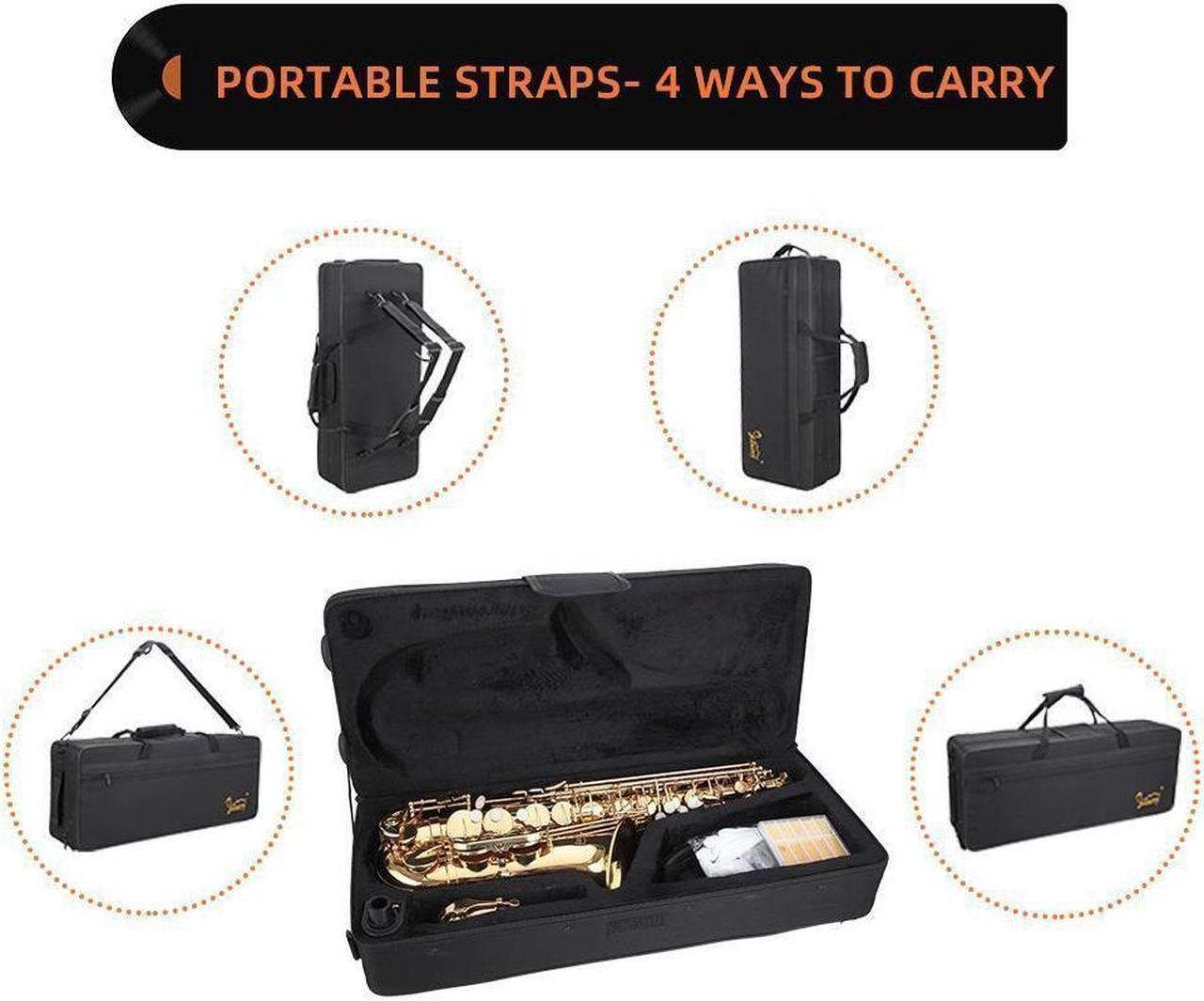 Alt view image 3 of 5 - Saxophone Eb Sax Alto E Flat Brass With Accessories Brass Golden