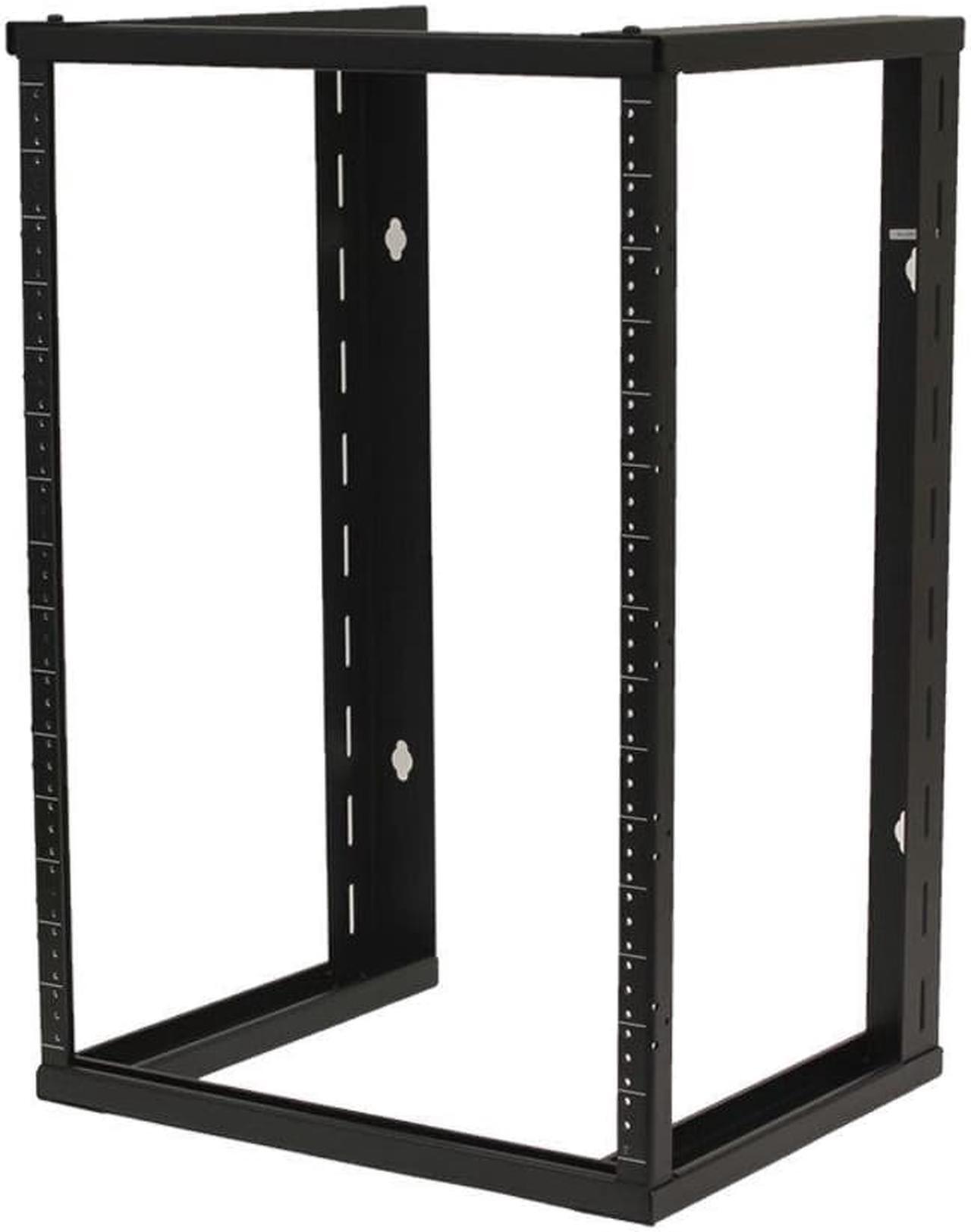 Main image of 15U Wall Mount Open Frame 19" Server Equipment Rack Threaded 16 inch depth Black