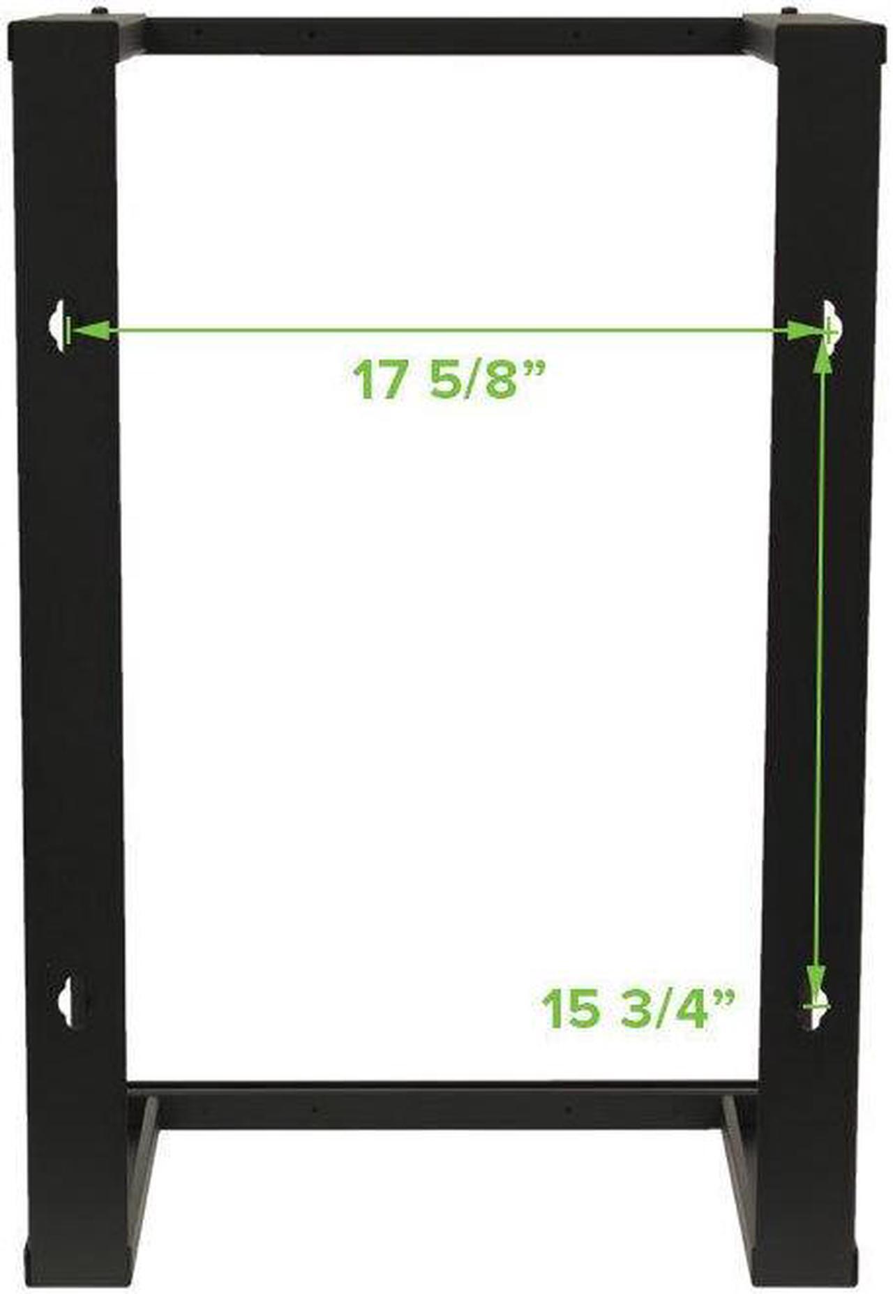 Alt view image 7 of 7 - 15U Wall Mount Open Frame 19" Server Equipment Rack Threaded 16 inch depth Black