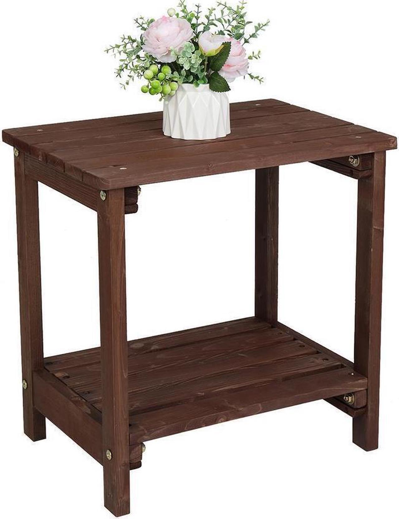 Alt view image 6 of 7 - Mini Tea Side Table Chair End Wood Stand Nightstand Sofa Night Shelf Room