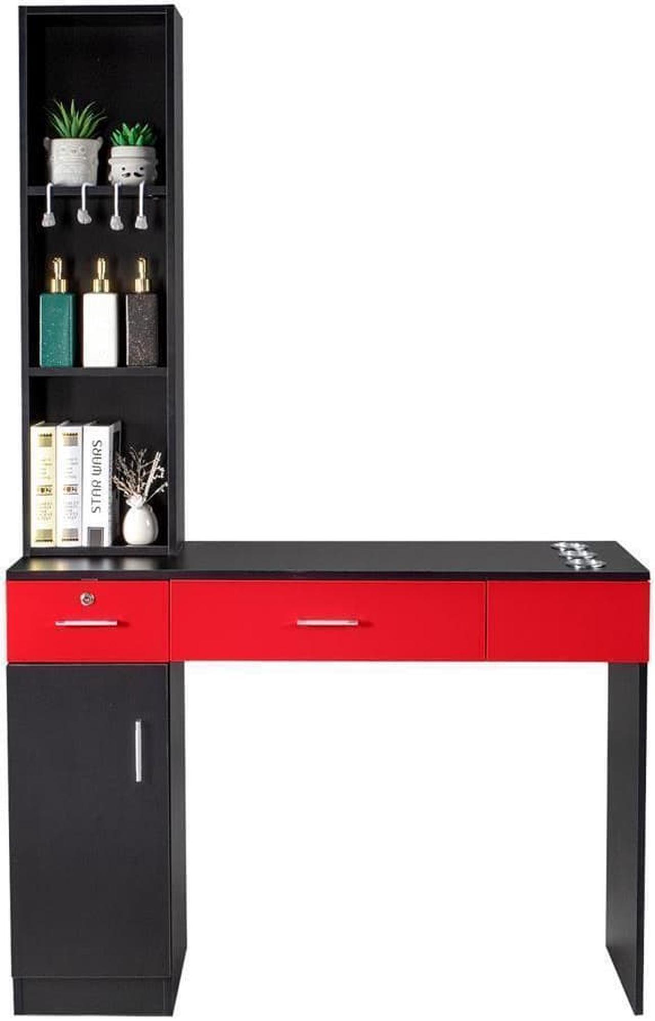 Alt view image 2 of 7 - Wall Mount Salon Ston, Barber Storage Cabinet with 3 Hair Dryer Holders