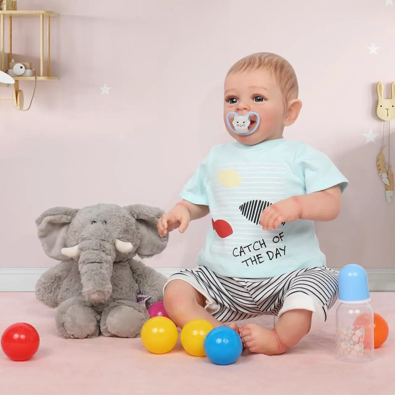 Alt view image 5 of 6 - 24" Silicone Soft Reborn Baby Dolls Reborn Girl Toys for Birthday  Christmas