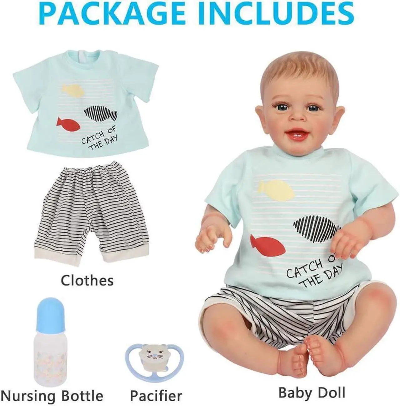 Alt view image 6 of 6 - 24" Silicone Soft Reborn Baby Dolls Reborn Girl Toys for Birthday  Christmas