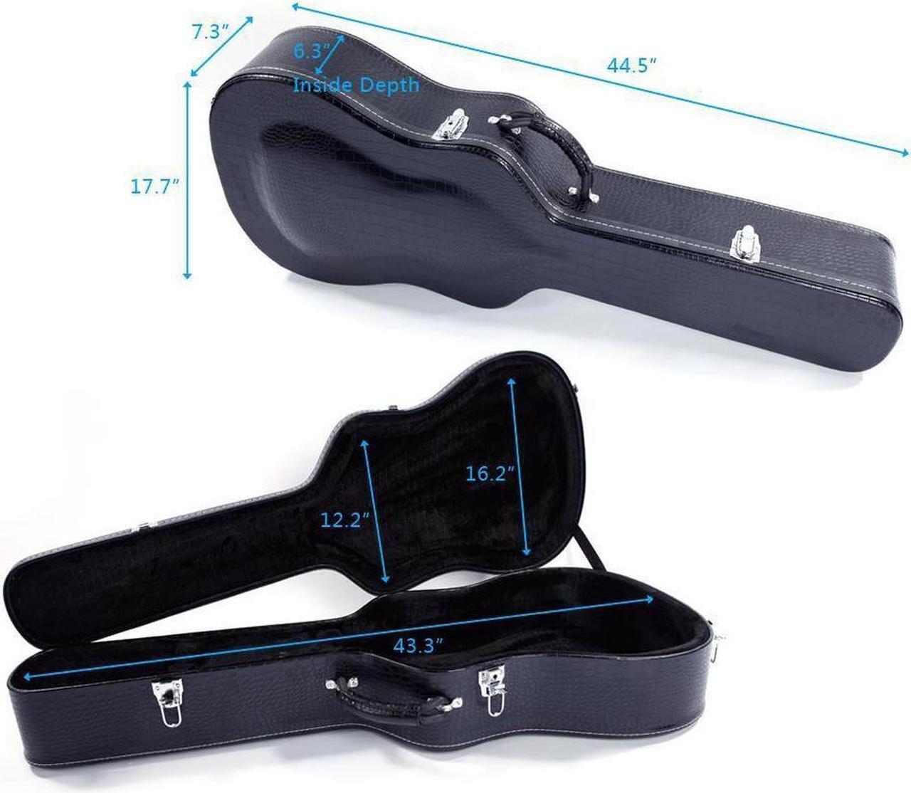 Alt view image 6 of 6 - New   41" Acoustic Arched Protable Folk Guitar Hardshell Carrying Case