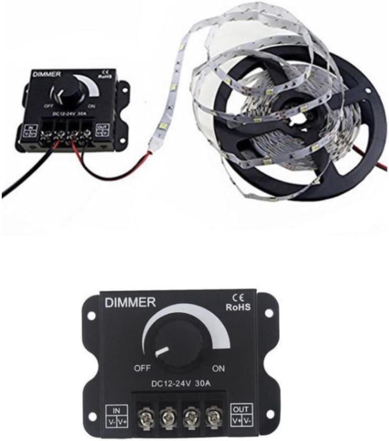 Alt view image 3 of 3 - LED Dimmer Adjustable Brightness Lamp Bulb Strip Driver Single Color Light Power Supply Controller 30A DC 12V 24V 360W