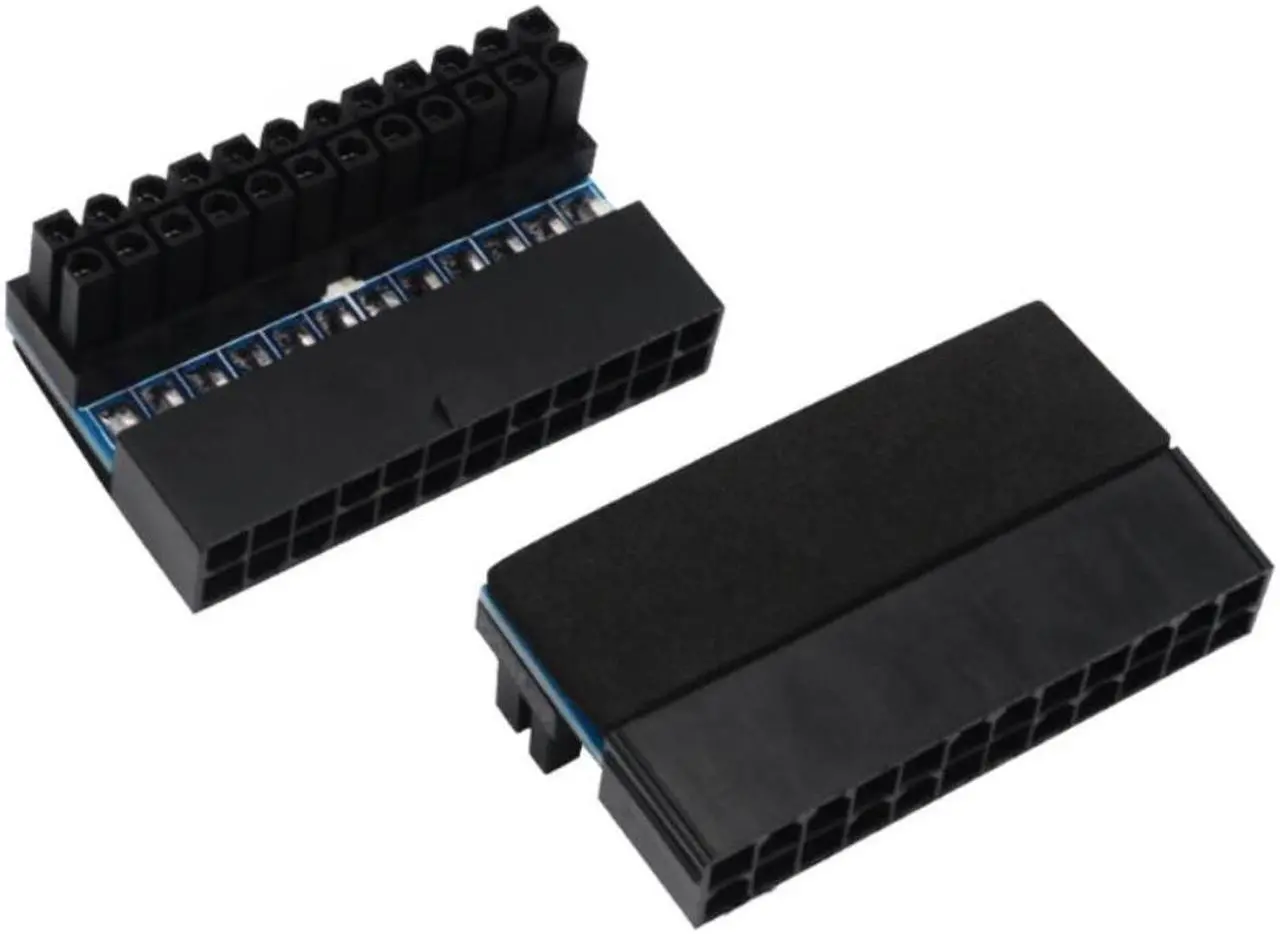 Alt view image 2 of 3 - ATX 24Pin 90 Degree 24 Pin To 24pin Power Plug Adapter Mainboard Motherboard Power Connectors Modular for Power Supply Cables