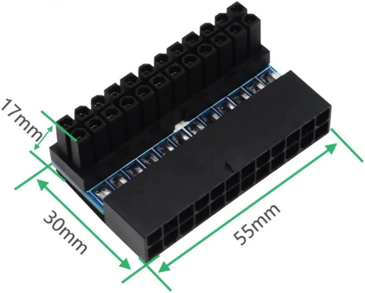 Alt view image 3 of 3 - ATX 24Pin 90 Degree 24 Pin To 24pin Power Plug Adapter Mainboard Motherboard Power Connectors Modular for Power Supply Cables